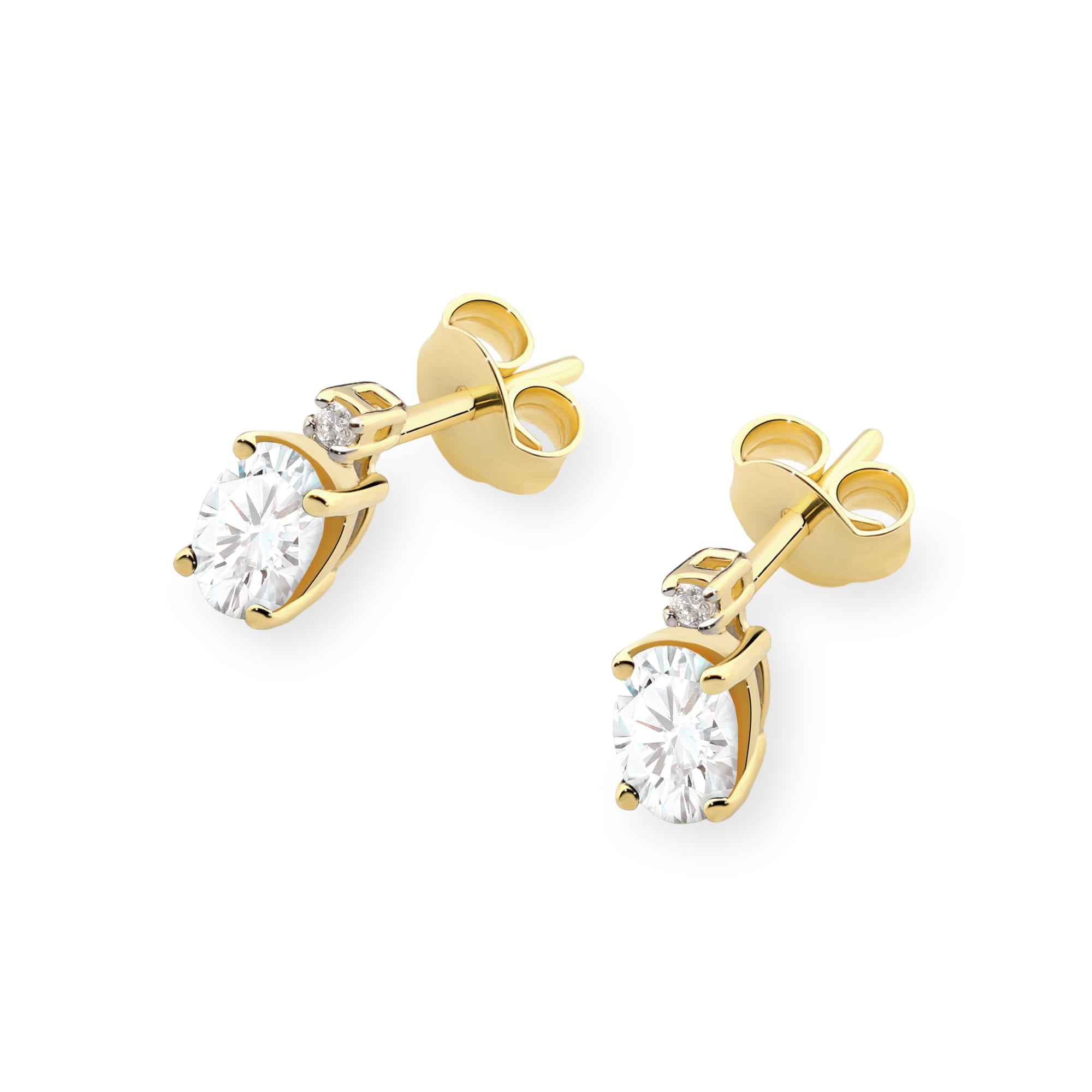 Cercei Aur 14K Cu Diamante Laborator K0001 Ovali