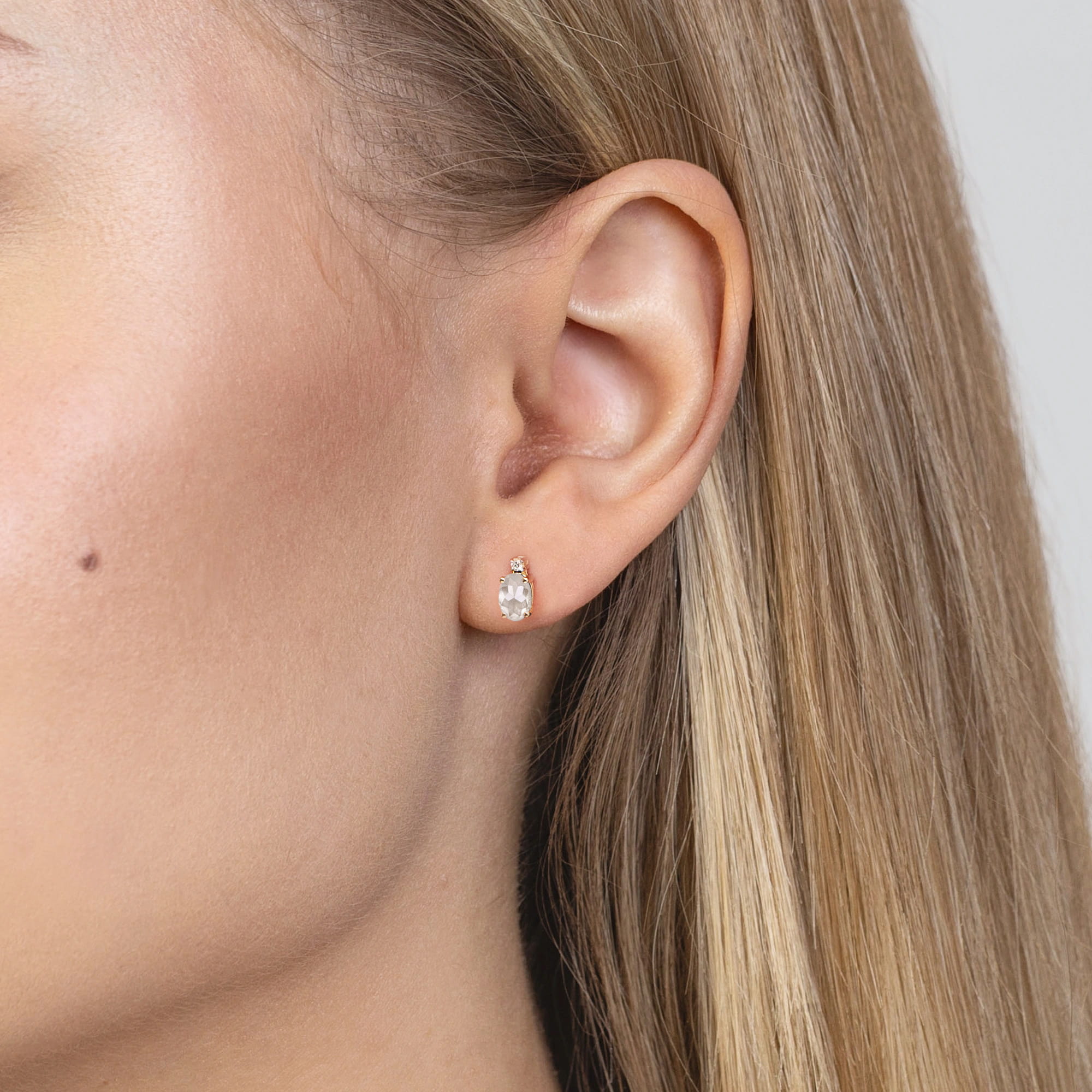 Cercei Aur 14K Cu Diamante Laborator K0001 Ovali