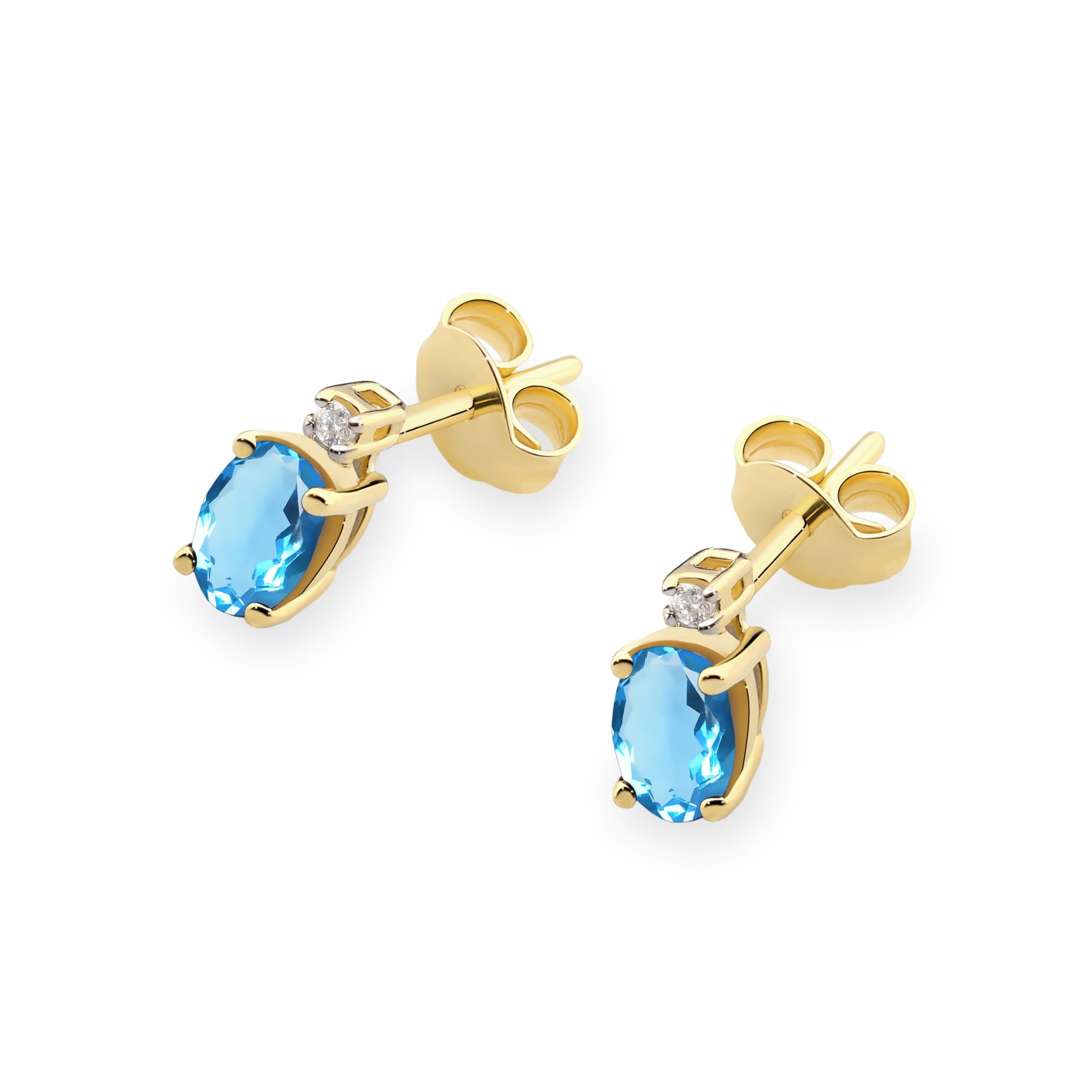 Cercei Aur 14K KO001 Topaz 2 x 0.50ct