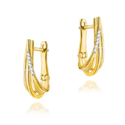 Cercei Aur 14K cu Diamante Naturale 0.06 ct - Galben