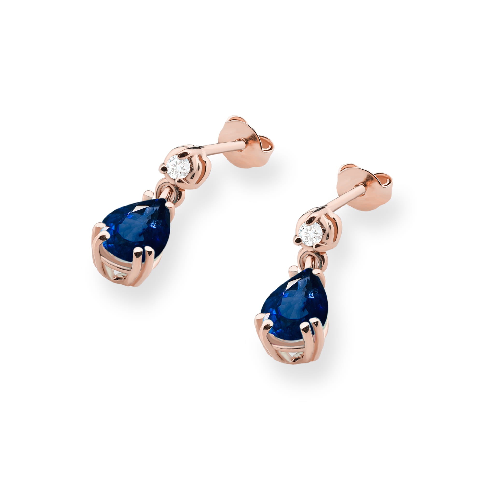 Cercei Aur 14K K0006 Safir 2 x 0.60ct