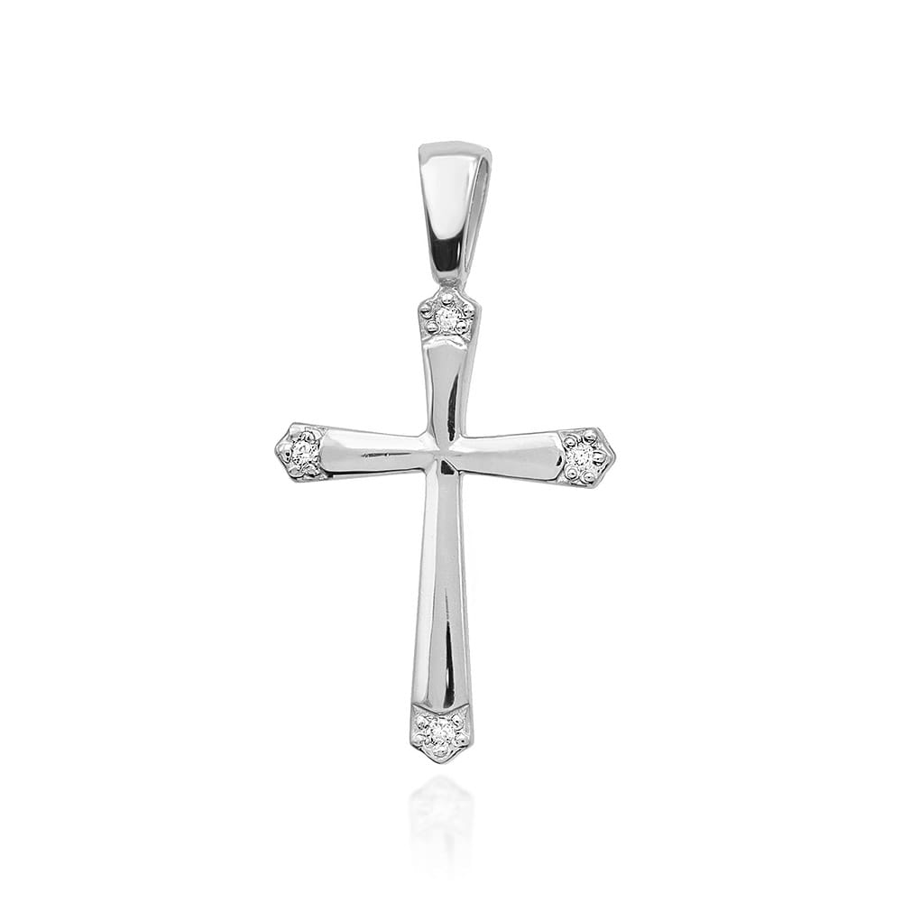 Image for Pandantiv Cruce Aur 14K cu Diamante 0.02 ct