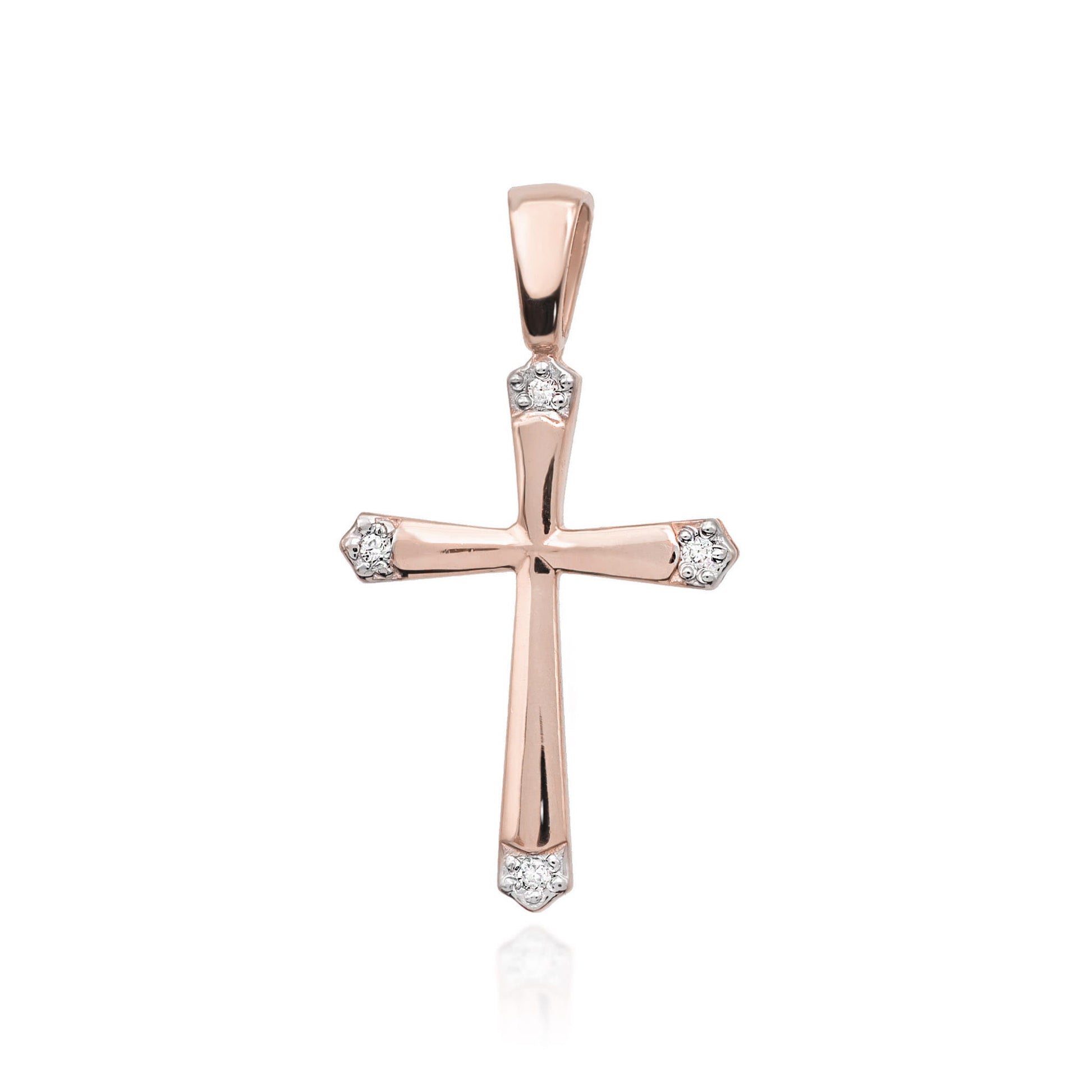 Image for Pandantiv Cruce Aur 14K cu Diamante 0.02 ct