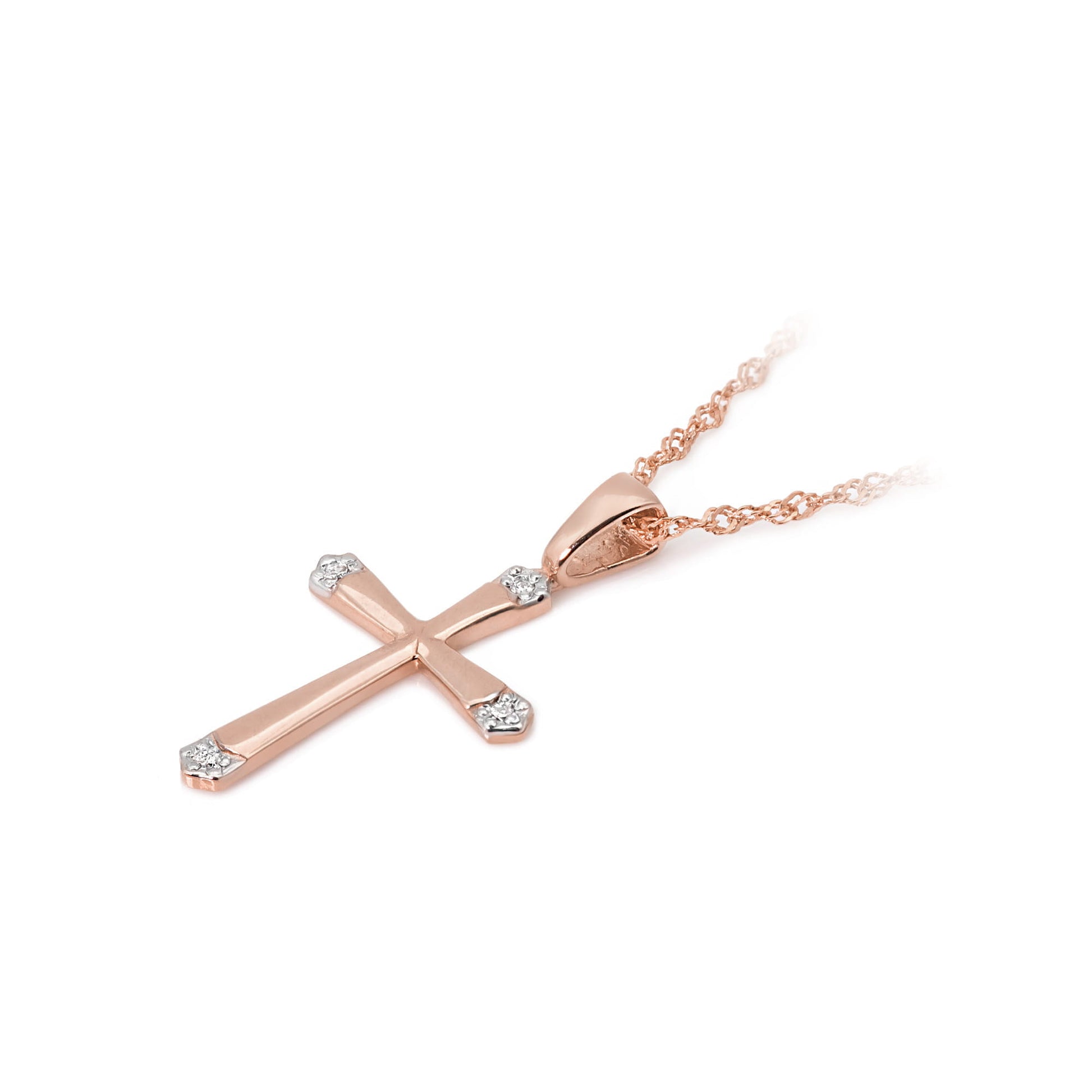 Image for Pandantiv Cruce Aur 14K cu Diamante 0.02 ct