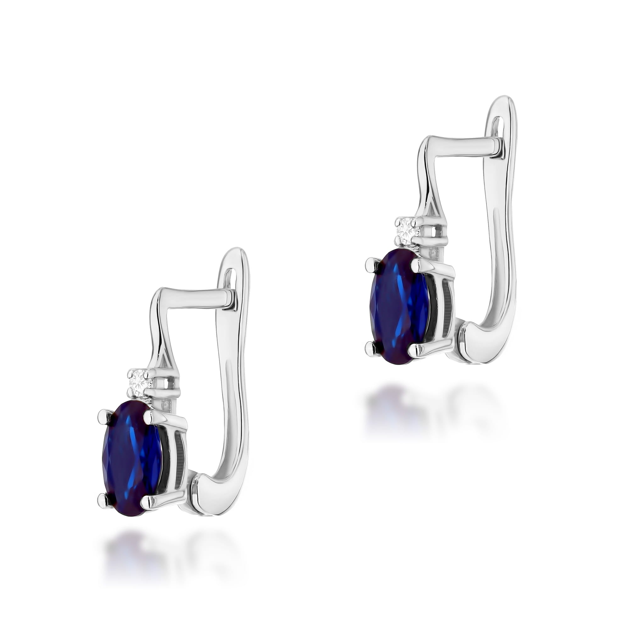 Cercei Aur 14K K0011 Safire 2 x 0.70ct