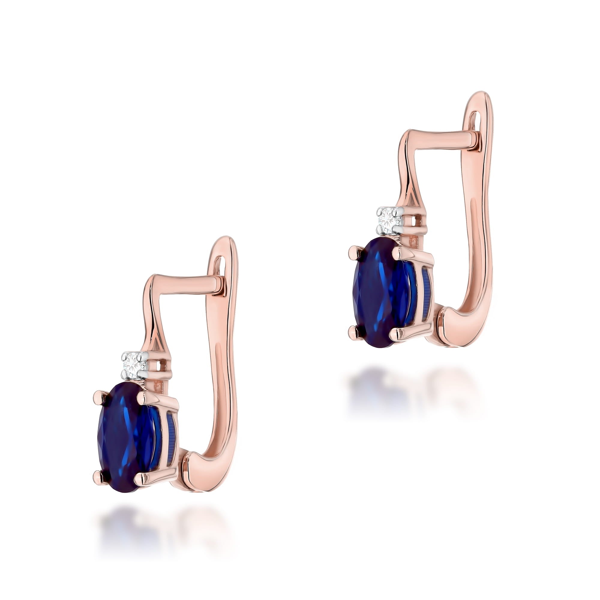 Cercei Aur 14K K0011 Safire 2 x 0.70ct