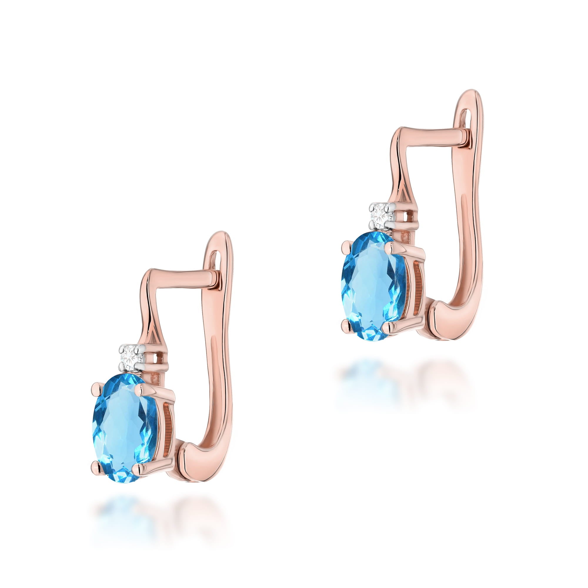 Cercei Aur 14K K0011 Topaz 2 x 0.50ct