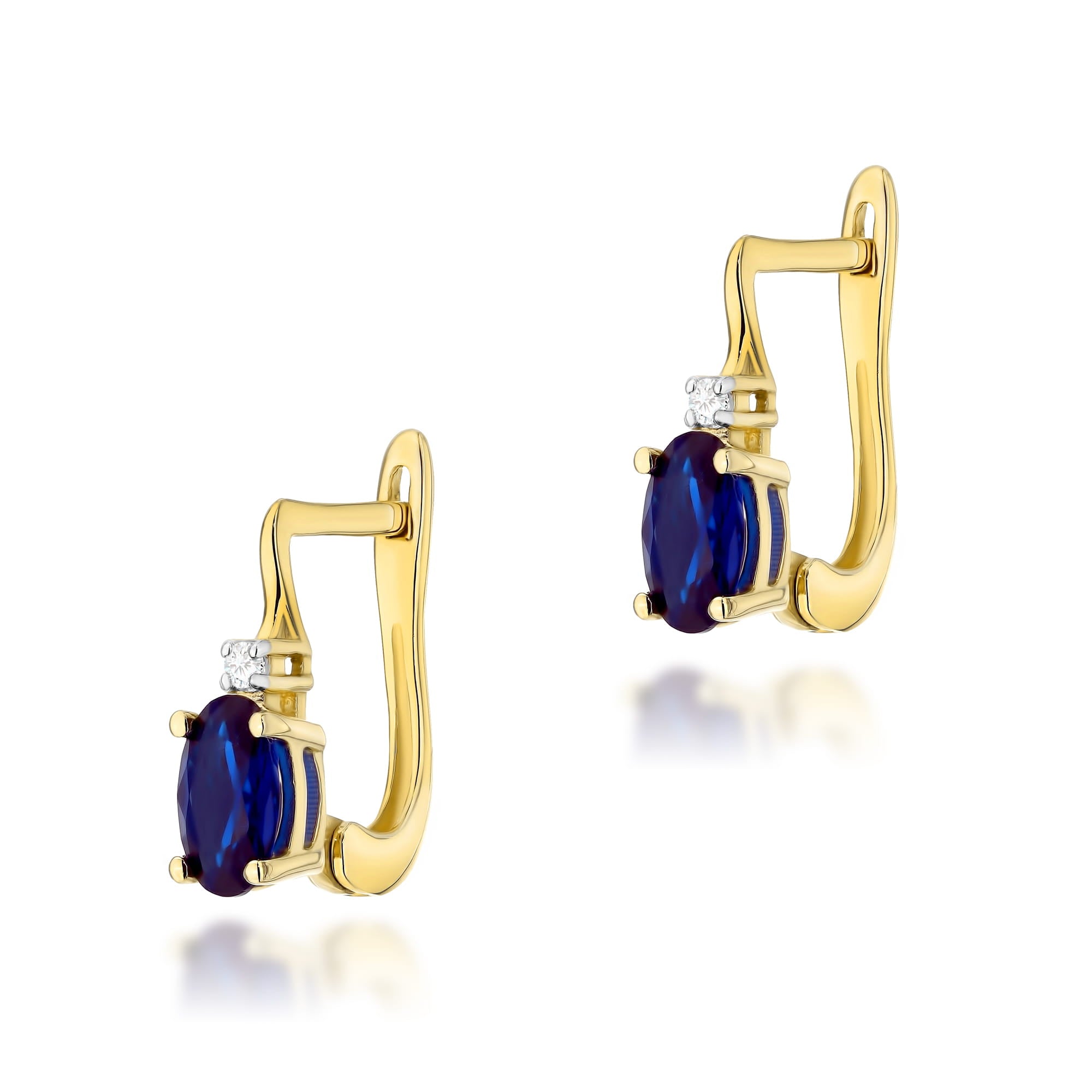 Cercei Aur 14K K0011 Safire 2 x 0.70ct
