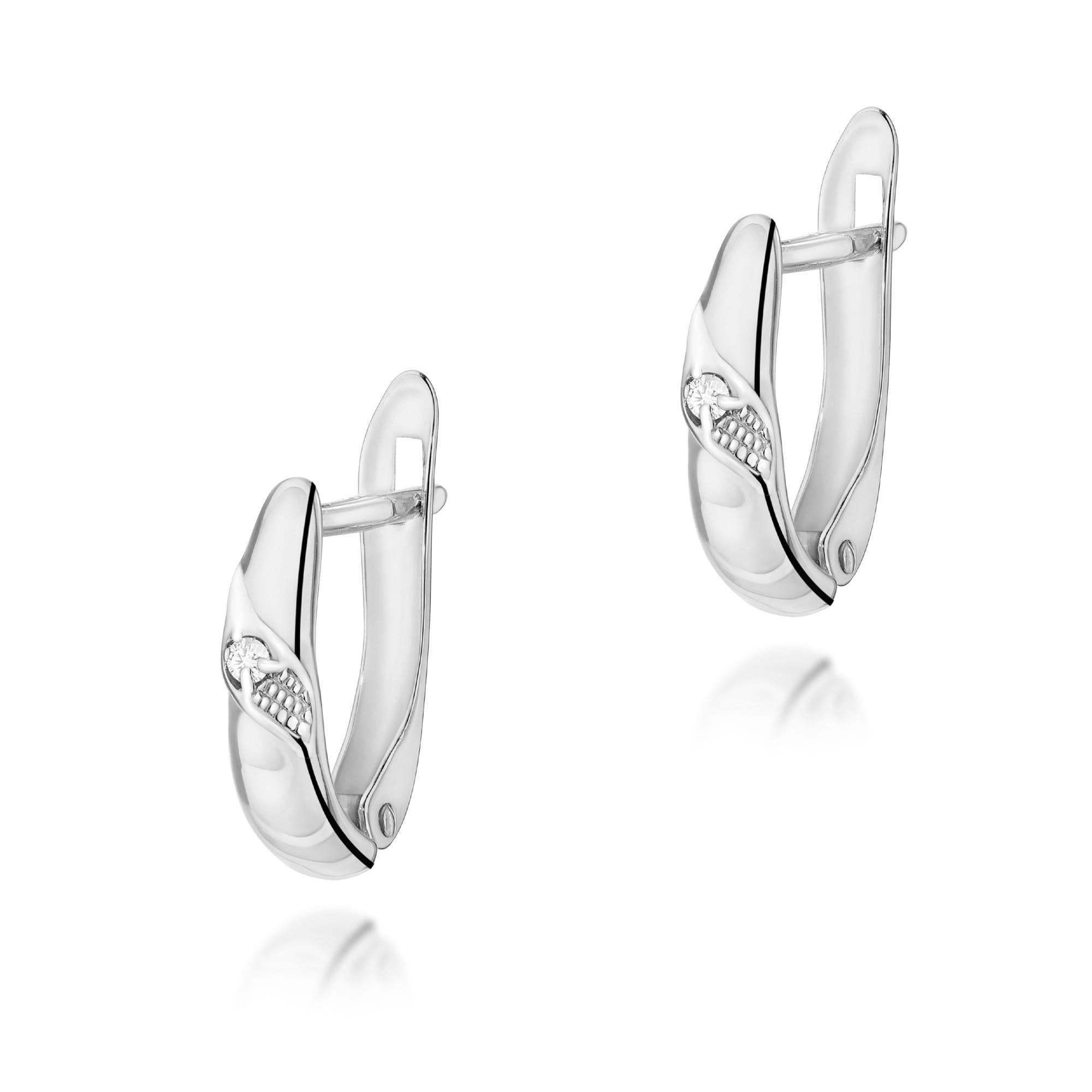Cercei Aur 14K cu Diamante Naturale 0.04 ct