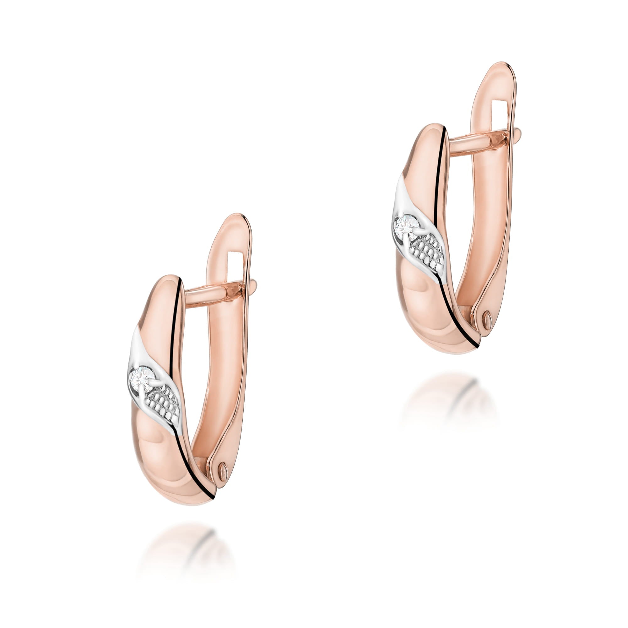 Cercei Aur 14K cu Diamante Naturale 0.04 ct