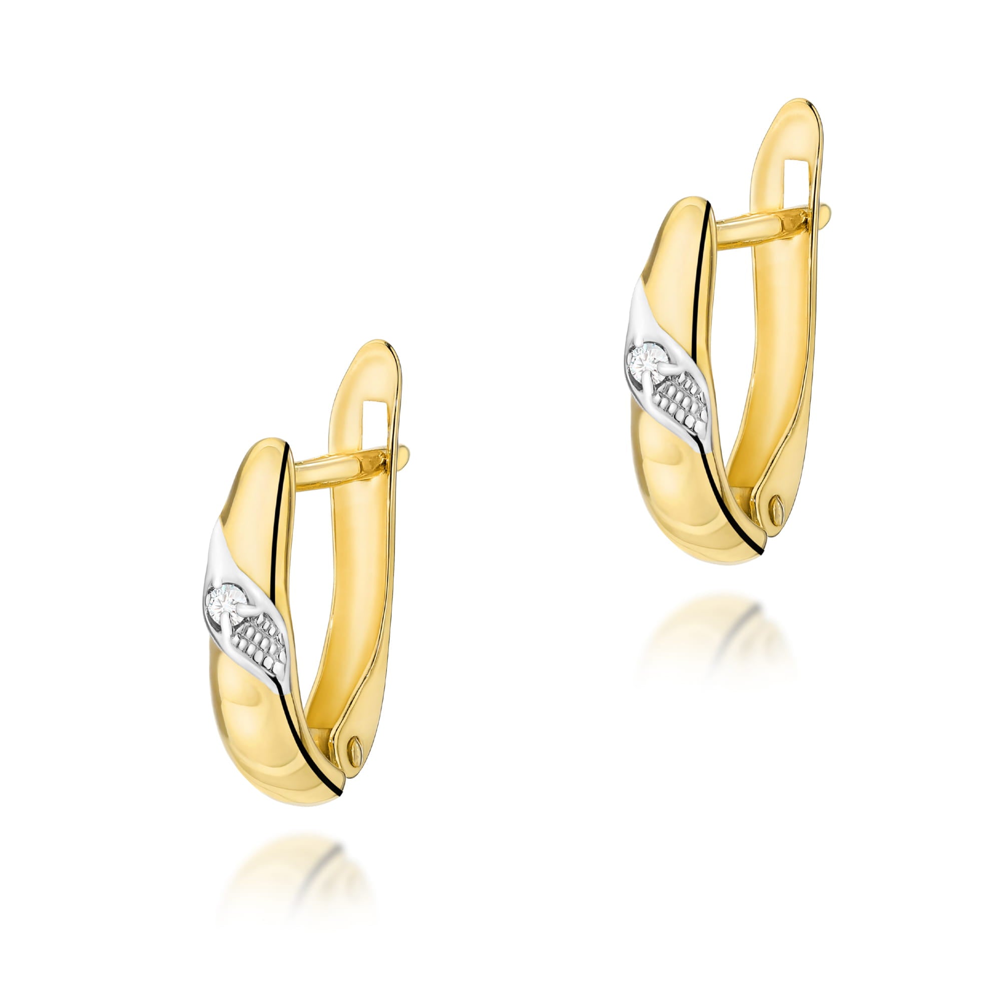 Cercei Aur 14K cu Diamante Naturale 0.04 ct