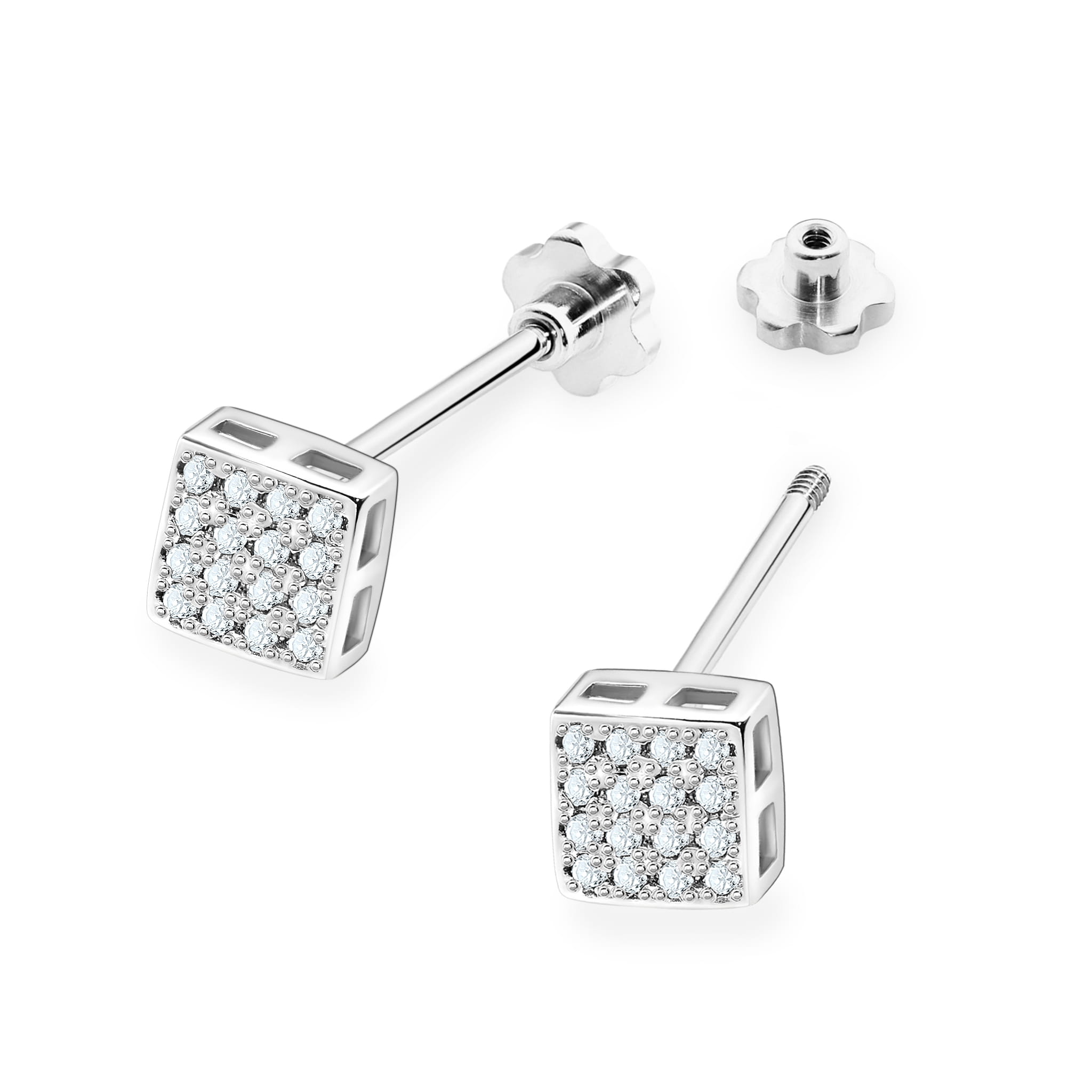 Cercei Aur 14K cu Diamante Naturale 0.16 ct