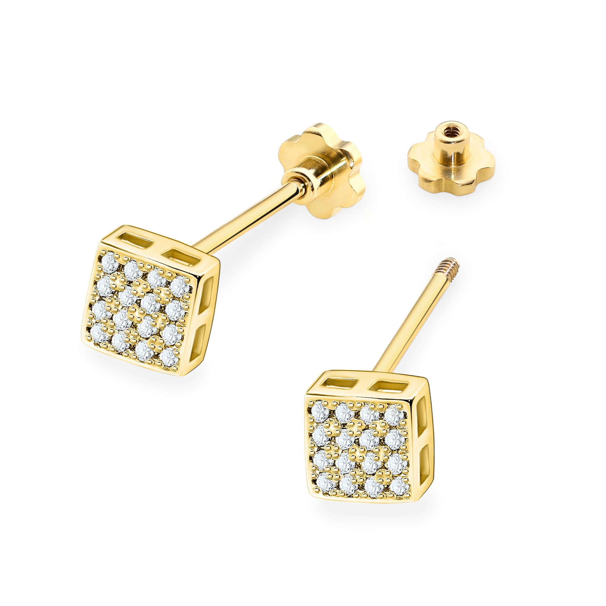 Cercei Aur 14K cu Diamante Naturale Naturale 0.16 ct