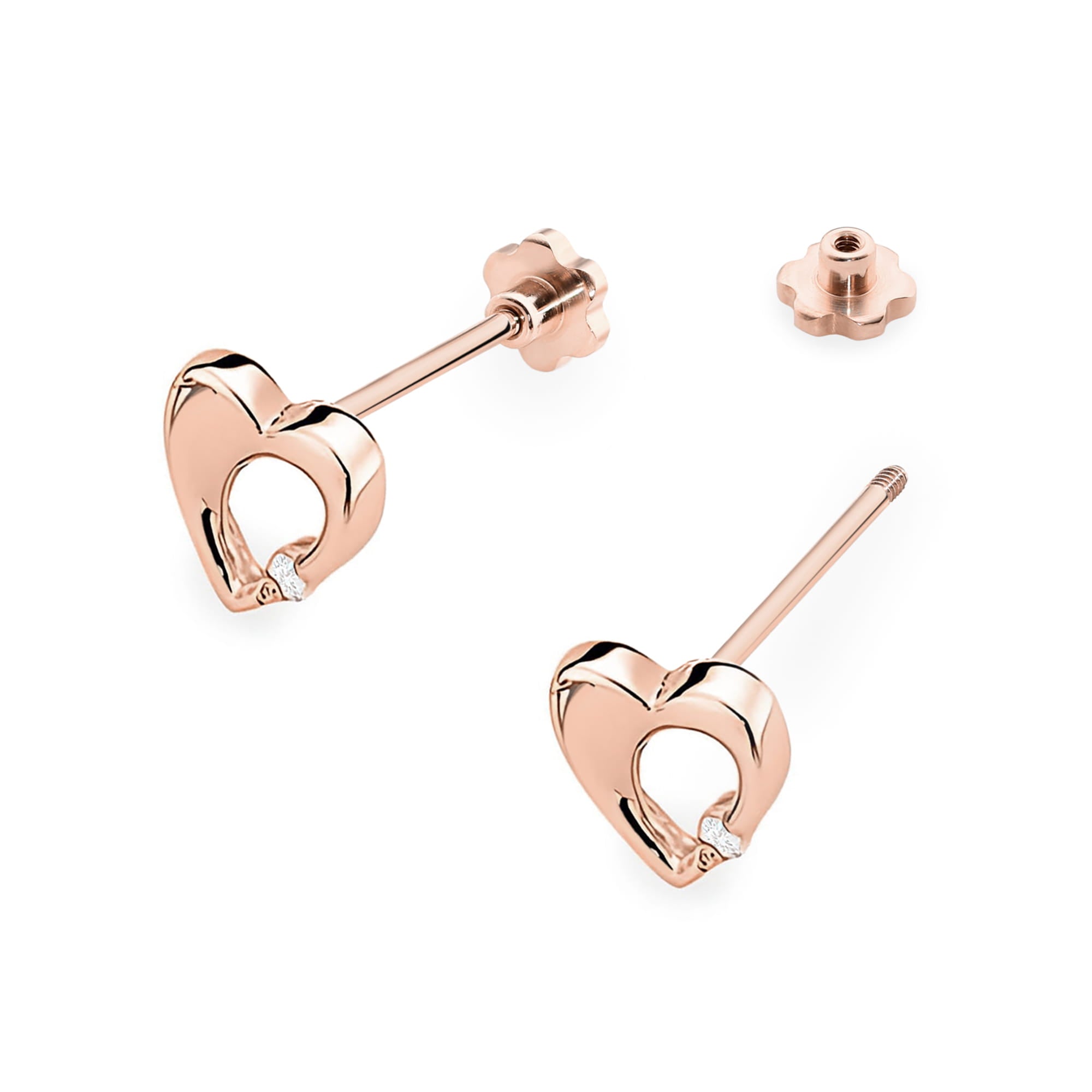 Cercei Aur 14K Diamant 2 x 0.0086ct Rotund Stud