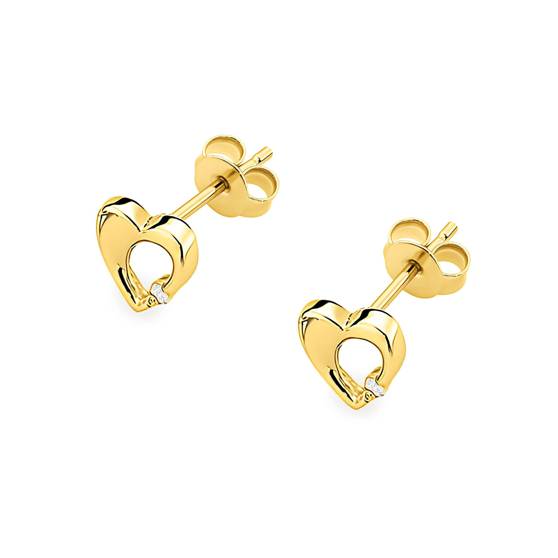 Cercei Aur 14K cu Diamant Natural 0.02 ct