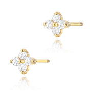 Cercei Aur 14K cu Diamante Naturale 0.12 ct Filet cu Protectie