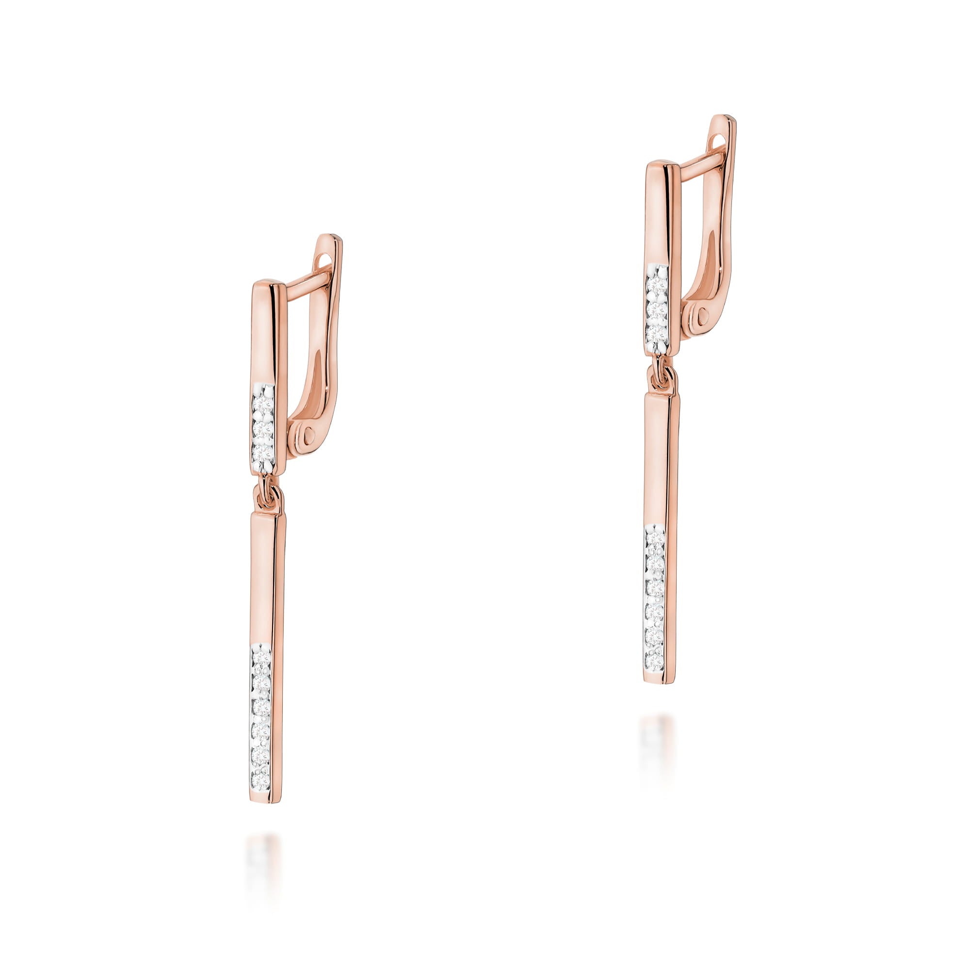 Cercei Aur 14K cu Diamante Naturale 0.09 ct