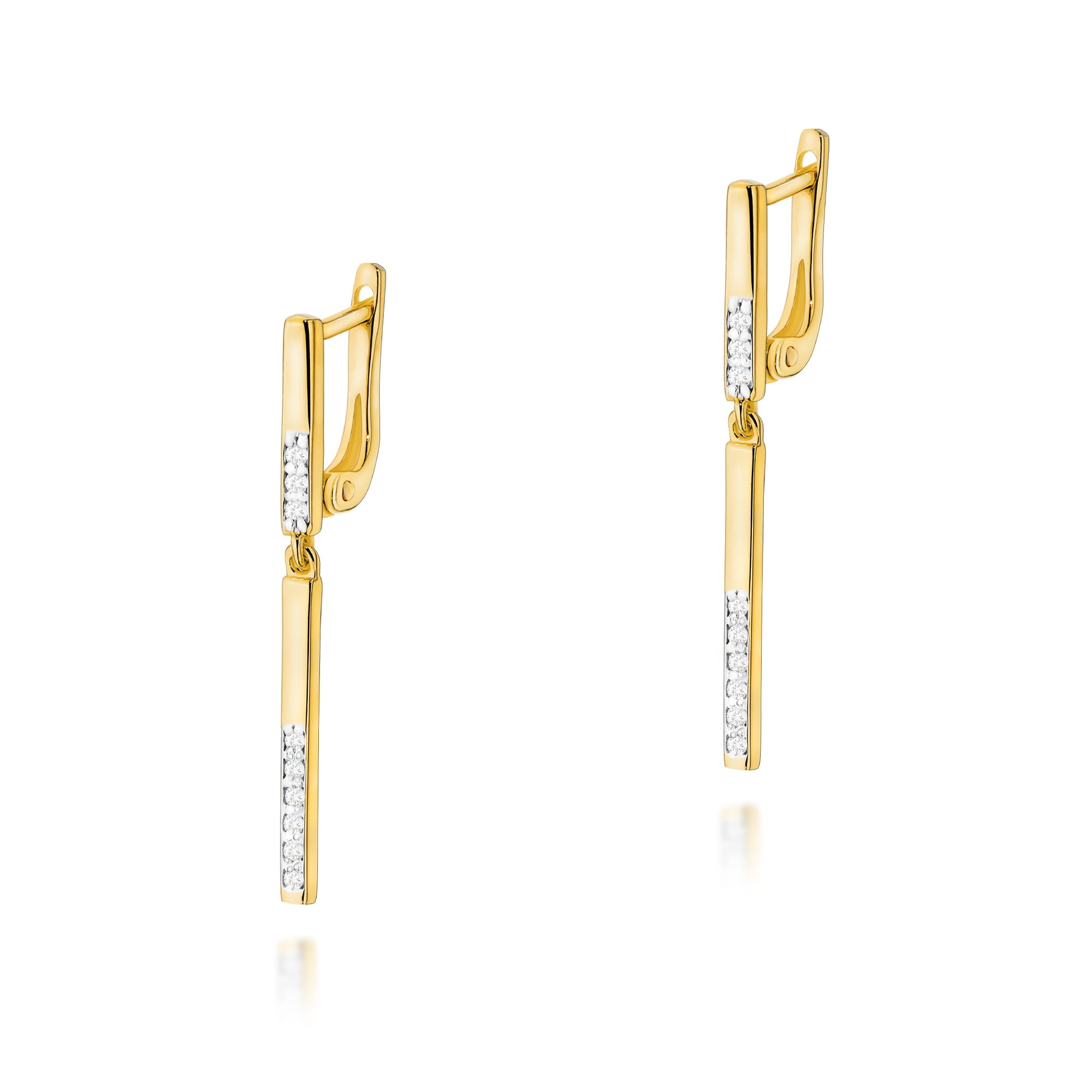 Cercei Aur 14K cu Diamante Naturale 0.09 ct