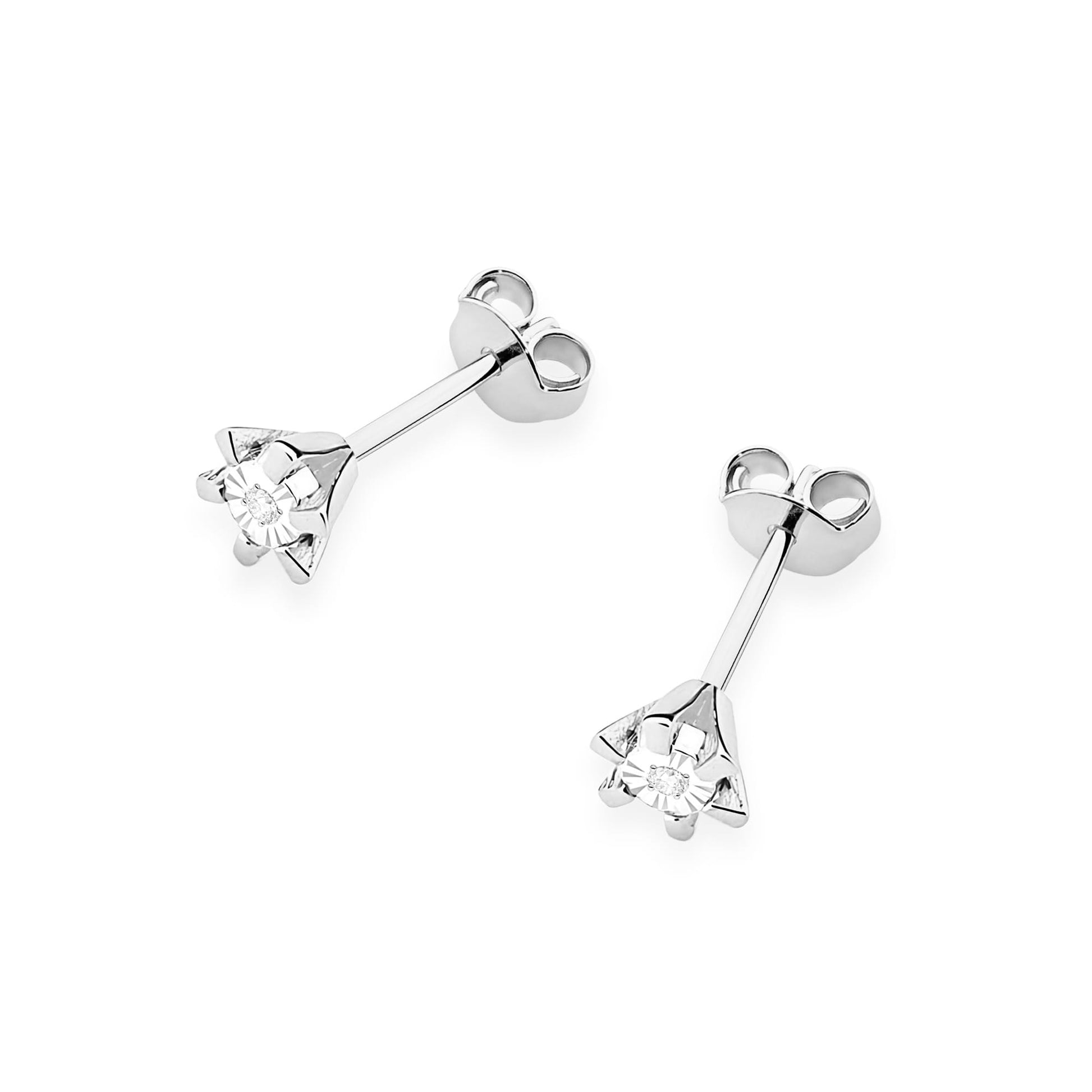 Cercei Aur 14K cu Diamante Naturale Naturale 0.01 ct