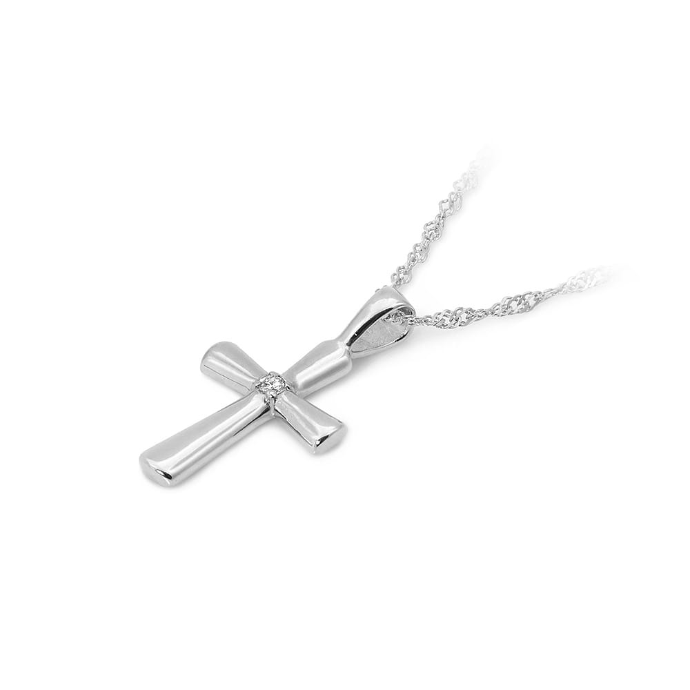Image for Pandantiv Cruce Aur 14K cu Diamante 0.0145 ct