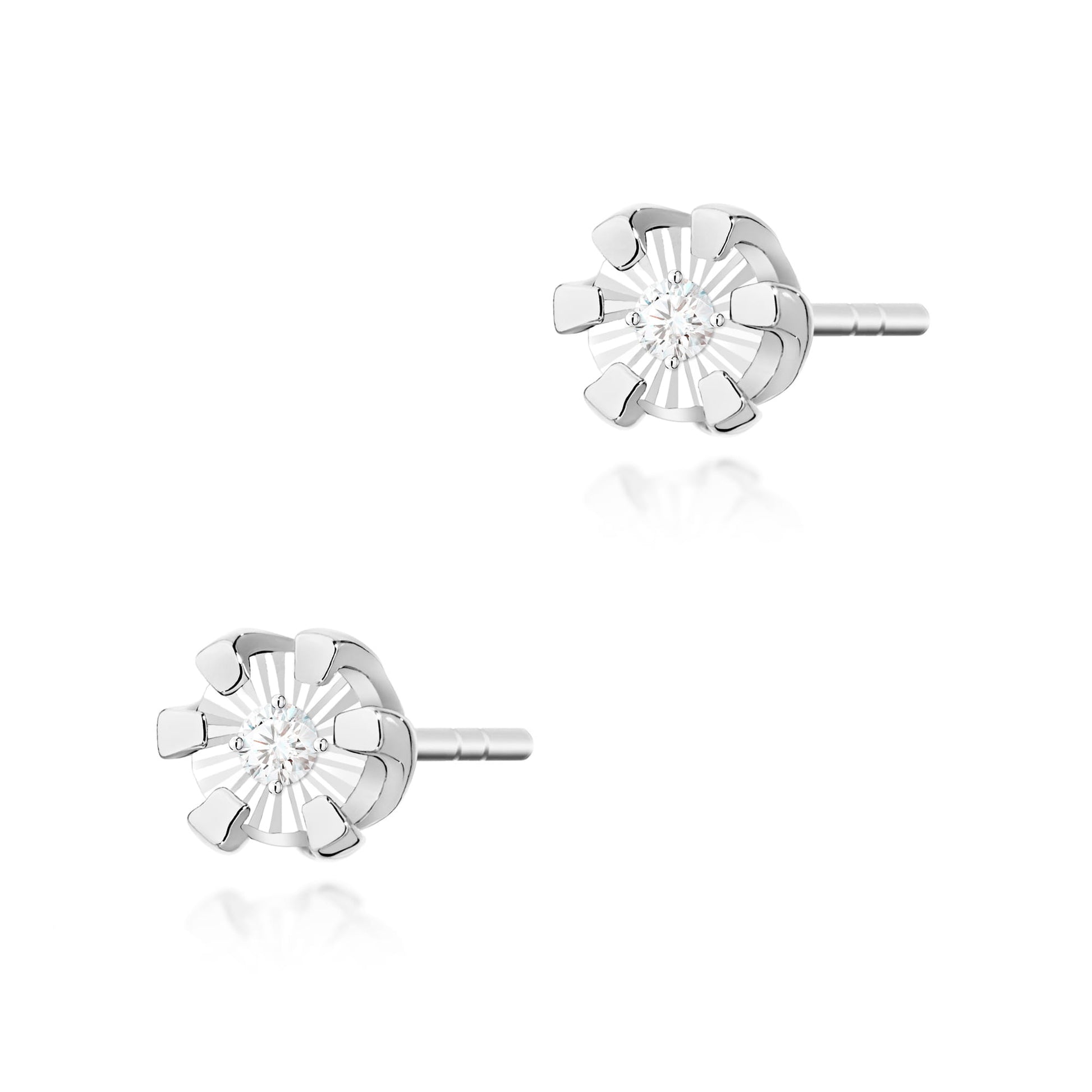 Cercei Aur 14K cu Diamant Natural 0.017 ct