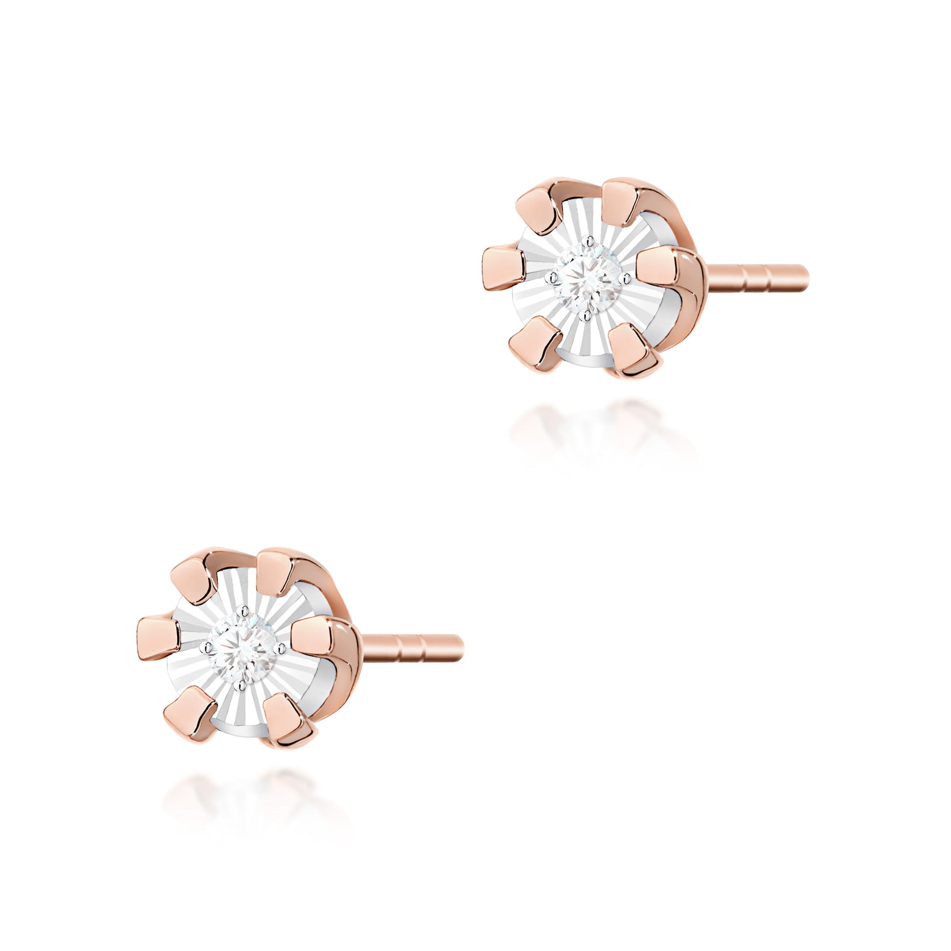 Cercei Aur 14K cu Diamant Natural 0.017 ct