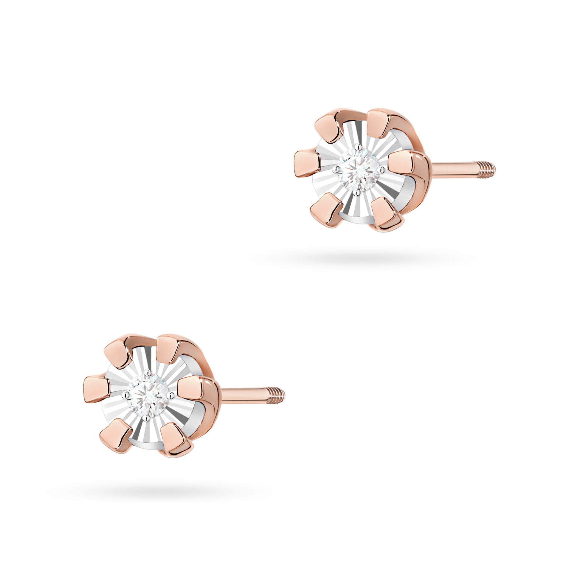 Cercei Aur 14K Diamant 2 x 0.0086ct Rotund Stud