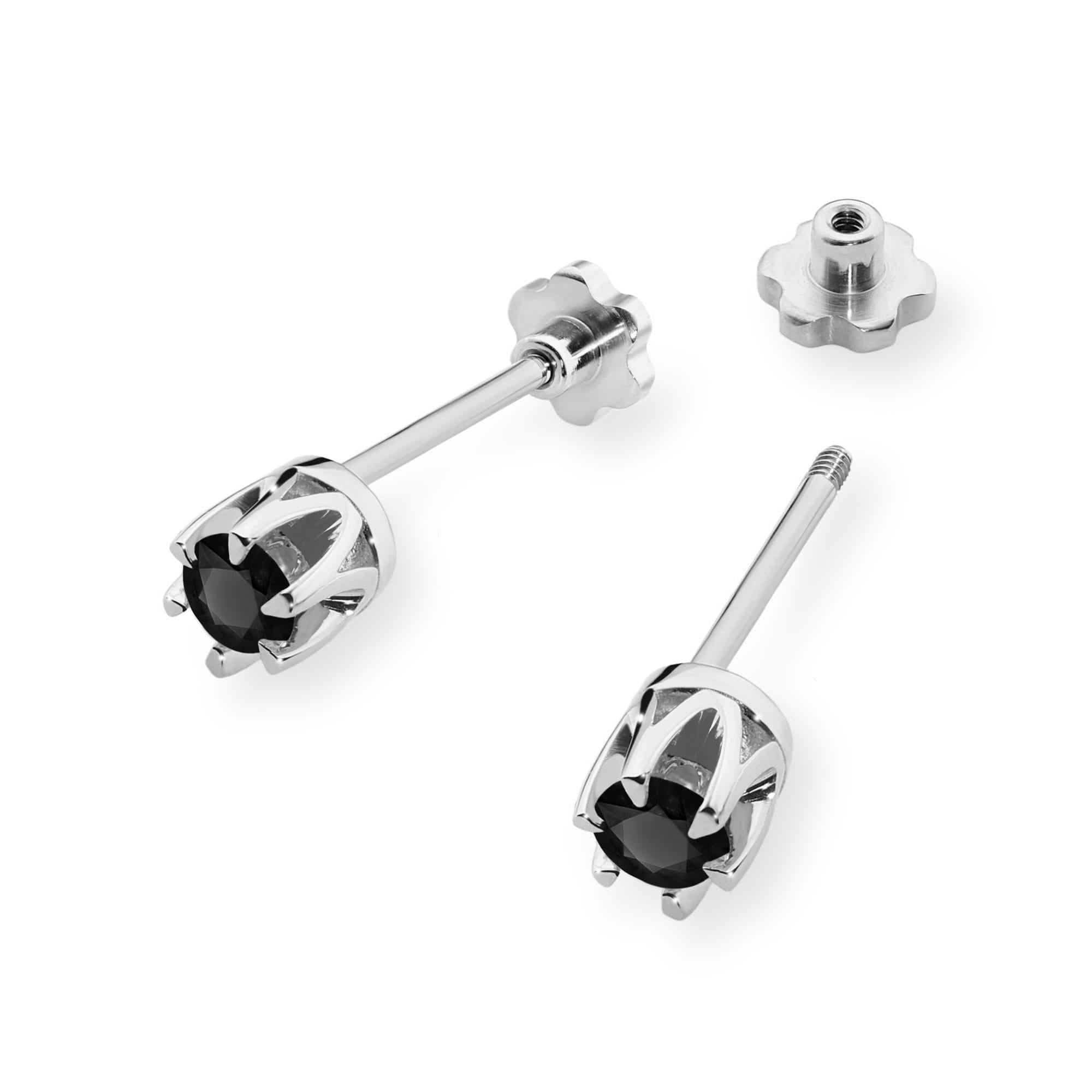 Cercei Aur 14K K0032 Diamant Negru 2 x 0.12ct