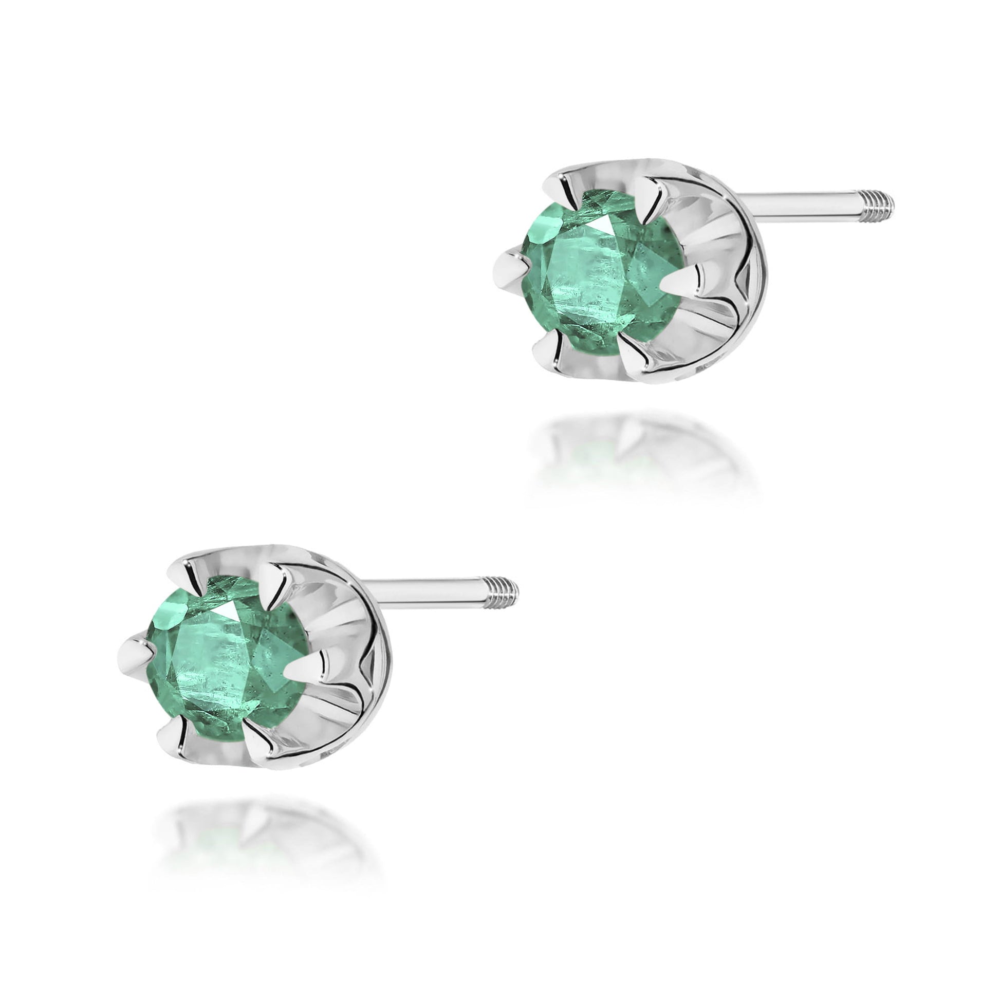 Cercei Aur 14K K0032 Smarald 2 x 0.15ct cu Șurub