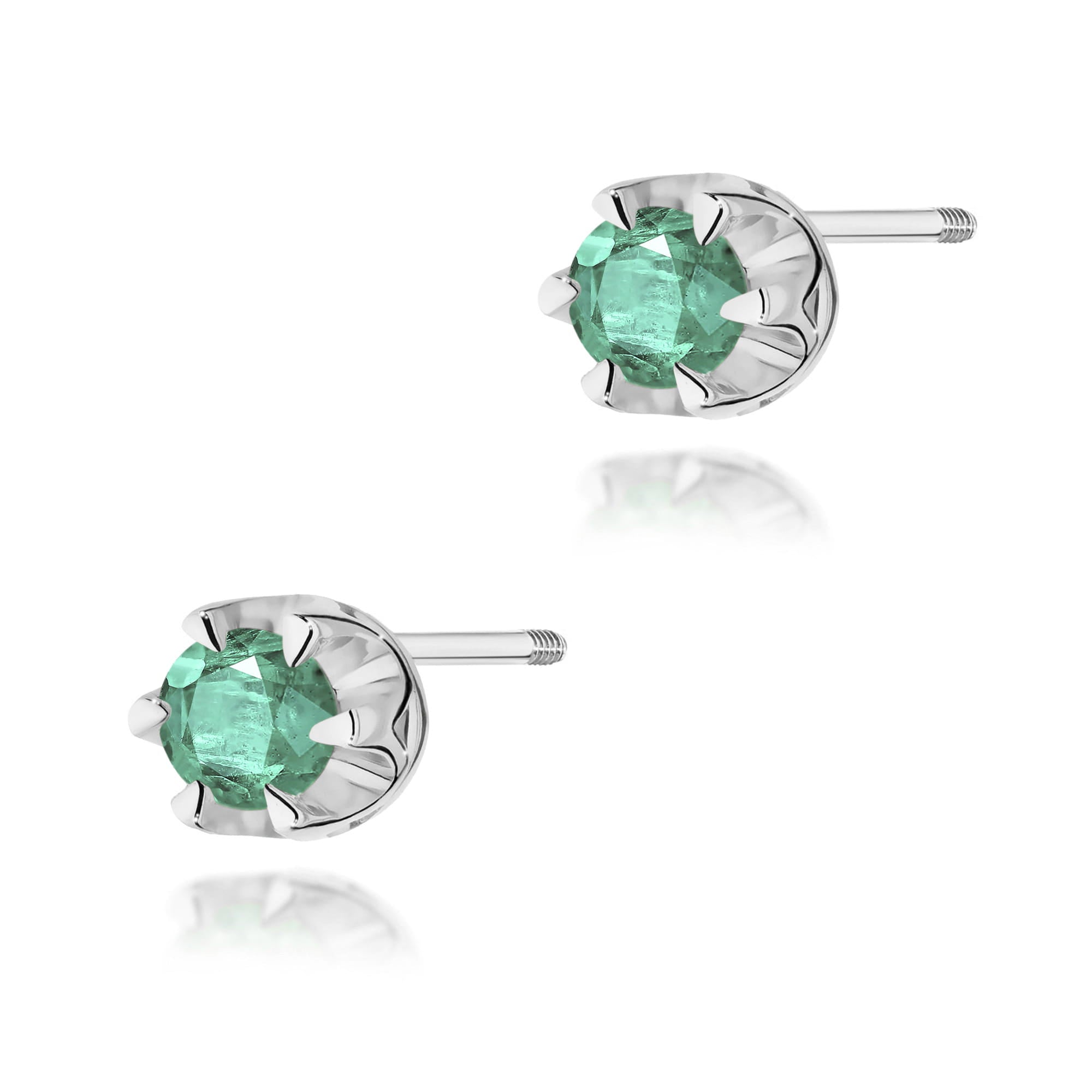 Cercei Aur 14K K0032 Smarald 2 x 0.15ct cu Șurub