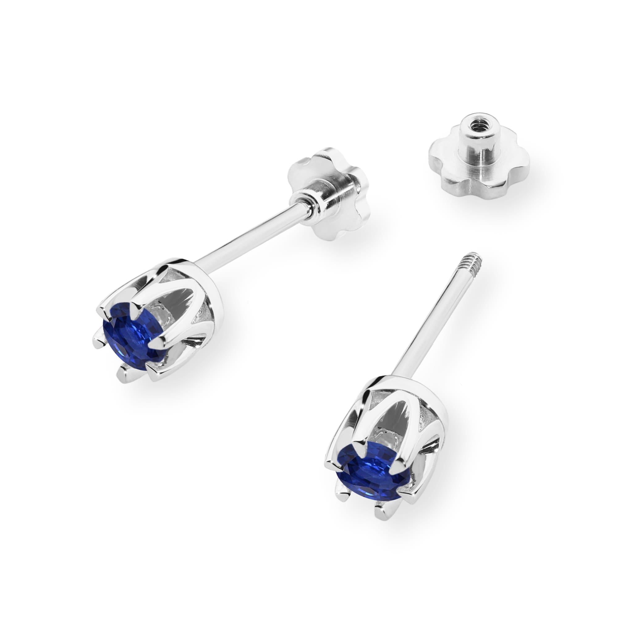 Cercei Aur 14K K0032 Safir 2 x 0.15ct