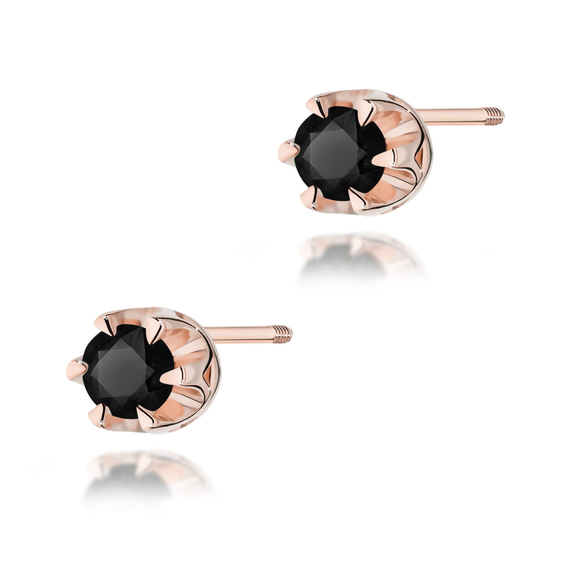 Cercei Aur 14K K0032 Diamant Negru 2 x 0.12ct