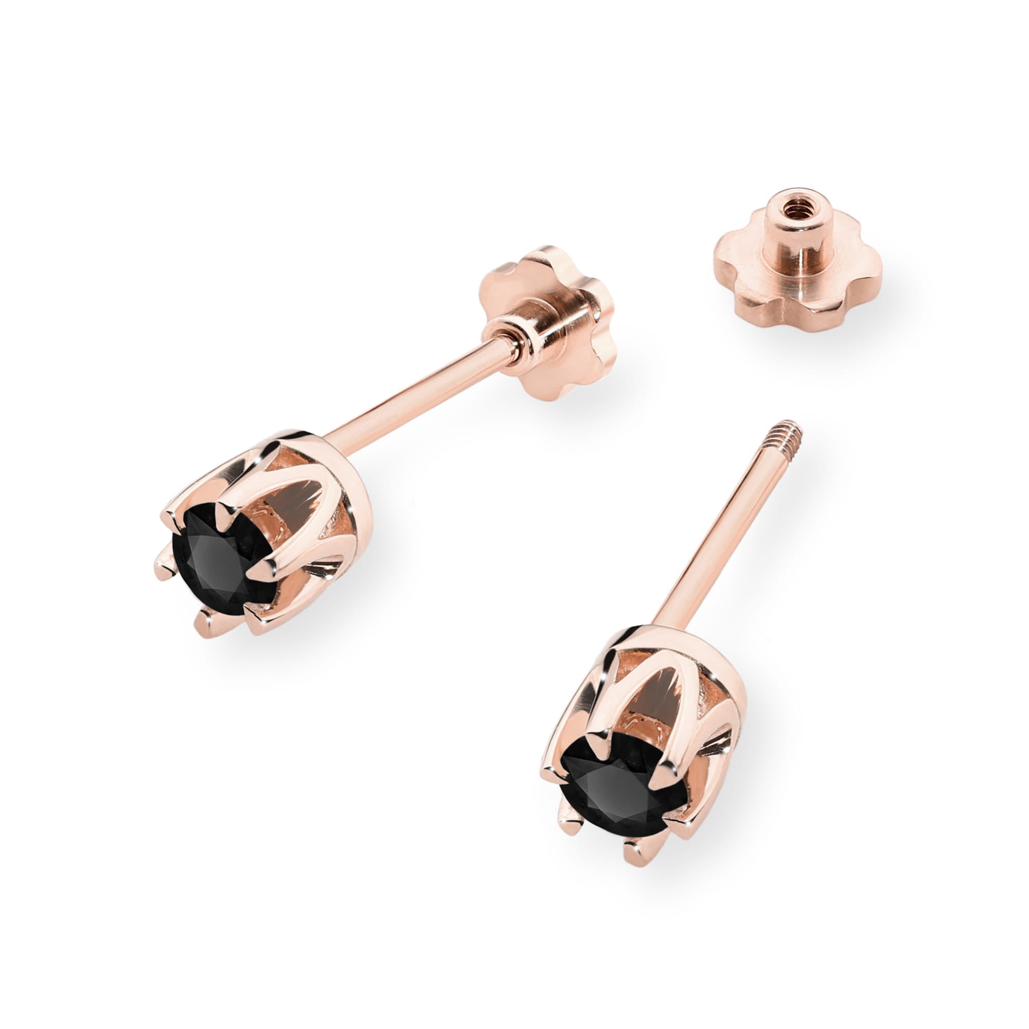 Cercei Aur 14K K0032 Diamant Negru 2 x 0.12ct