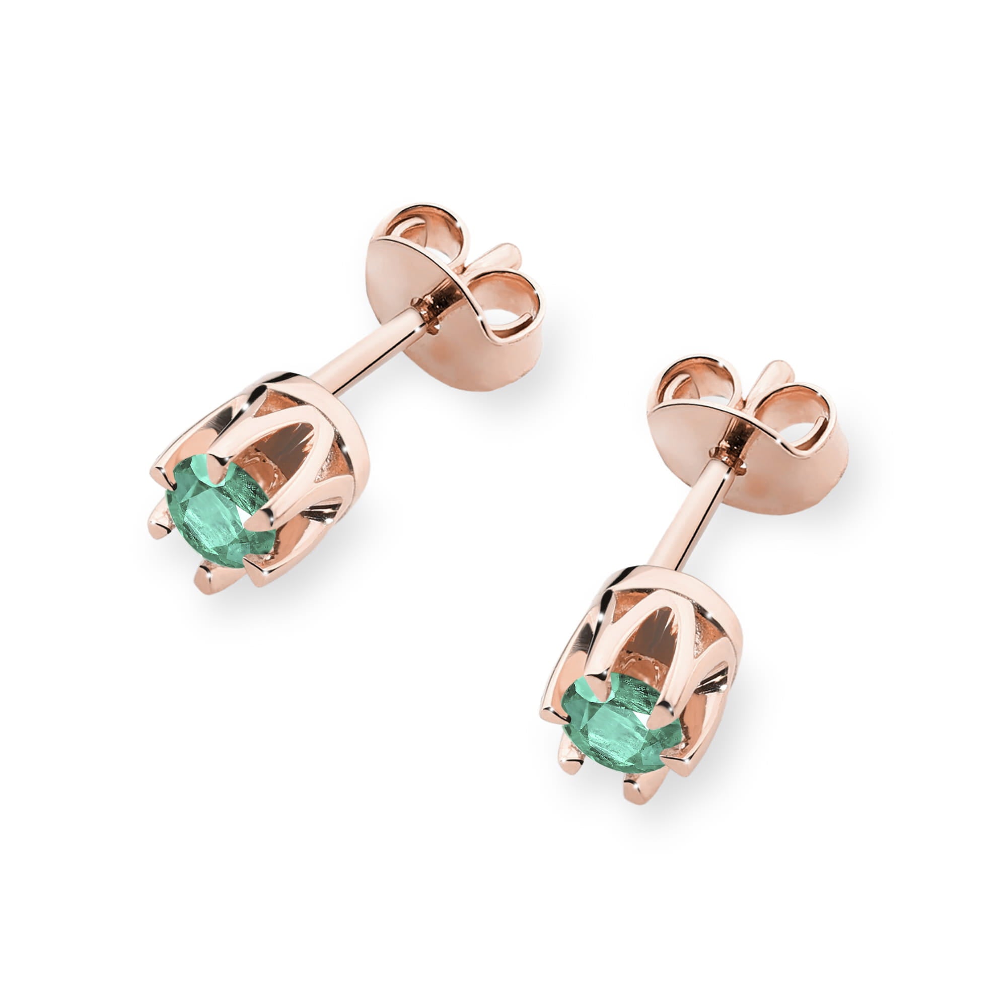 Cercei Aur 14K K0032 Smarald 2 x 0.15ct