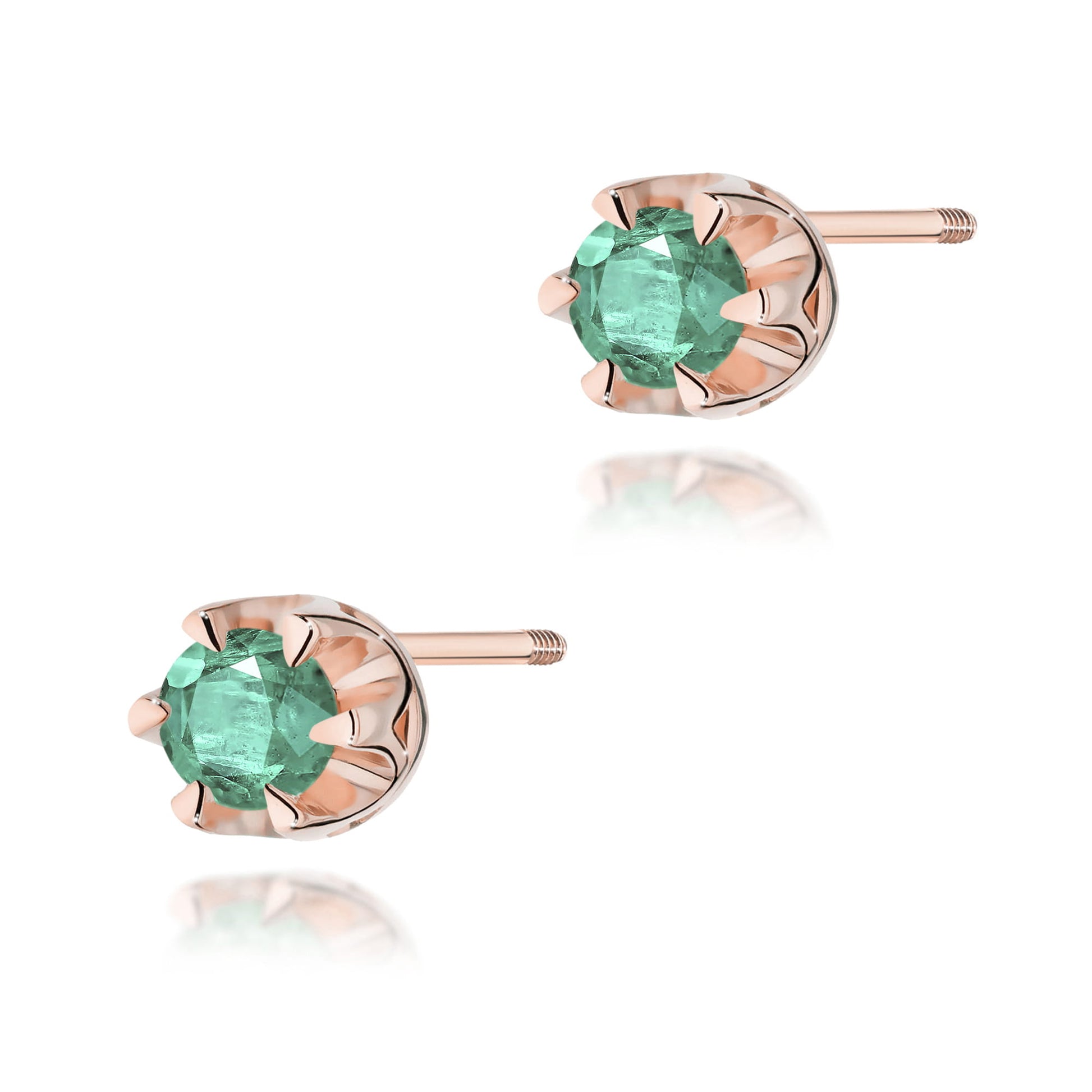 Cercei Aur 14K K0032 Smarald 2 x 0.15ct cu Șurub
