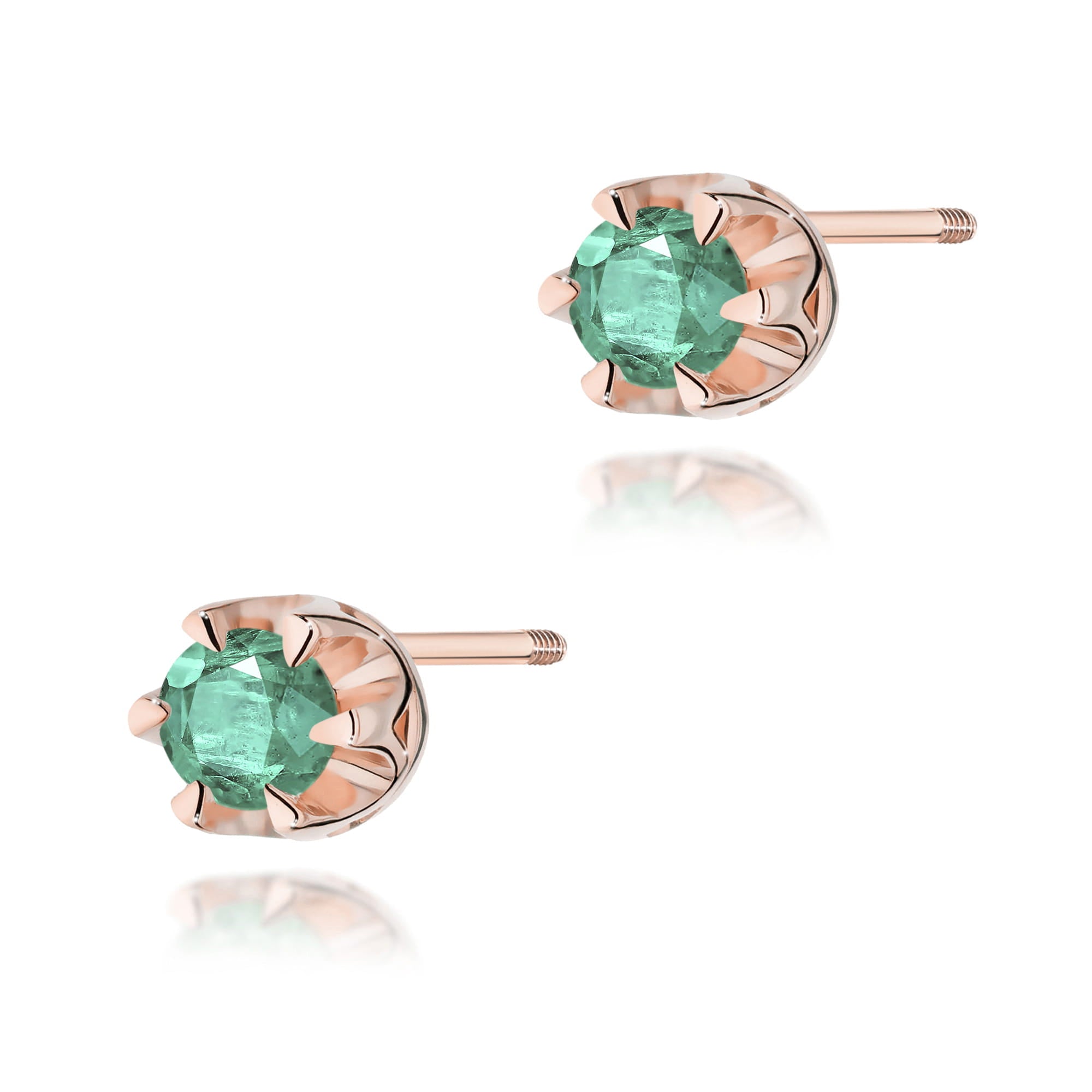 Cercei Aur 14K K0032 Smarald 2 x 0.15ct cu Șurub