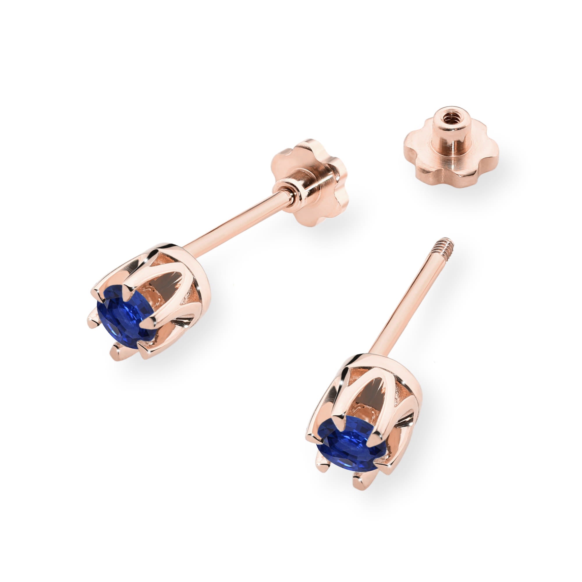 Cercei Aur 14K K0032 Safir 2 x 0.15ct