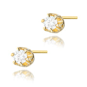 Cercei Aur 14K cu Diamant Natural 0.08 ct