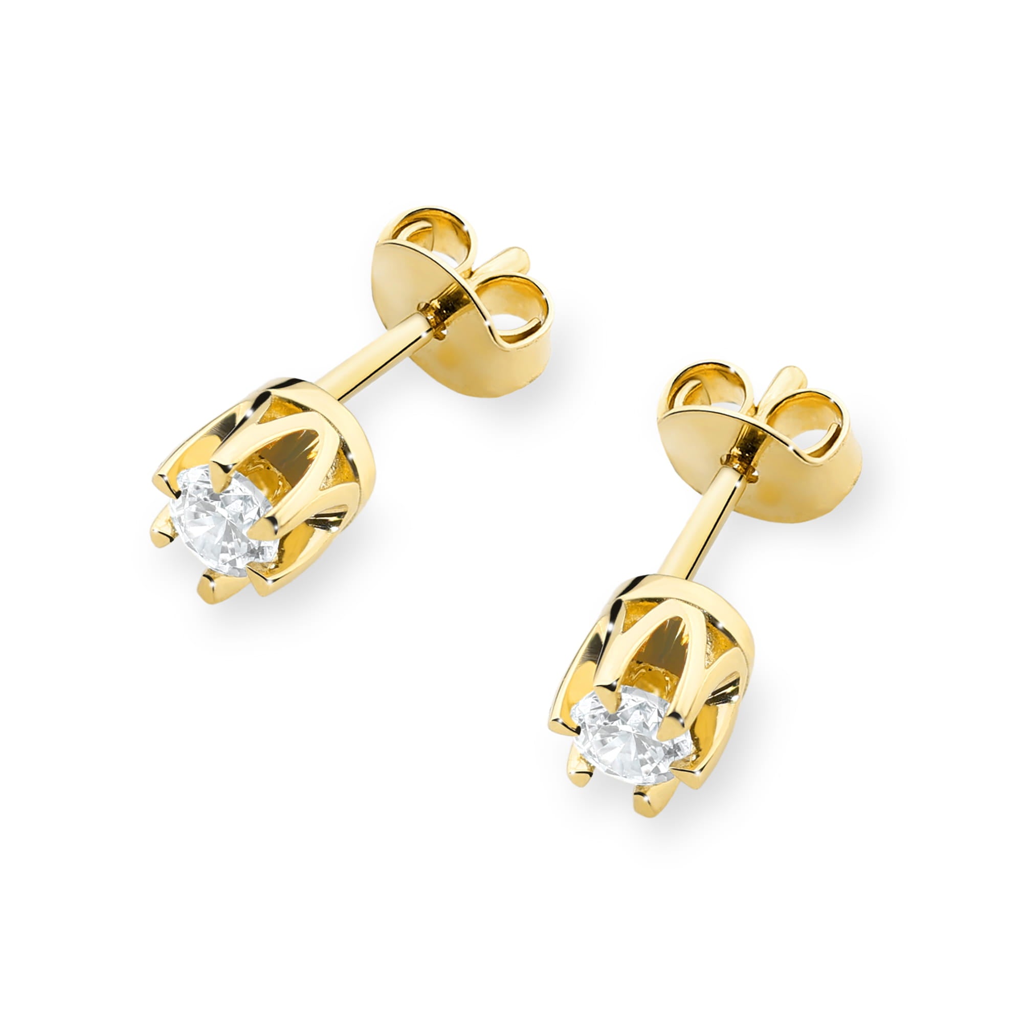 Cercei Aur 14K cu Diamante Naturale 0.16 ct