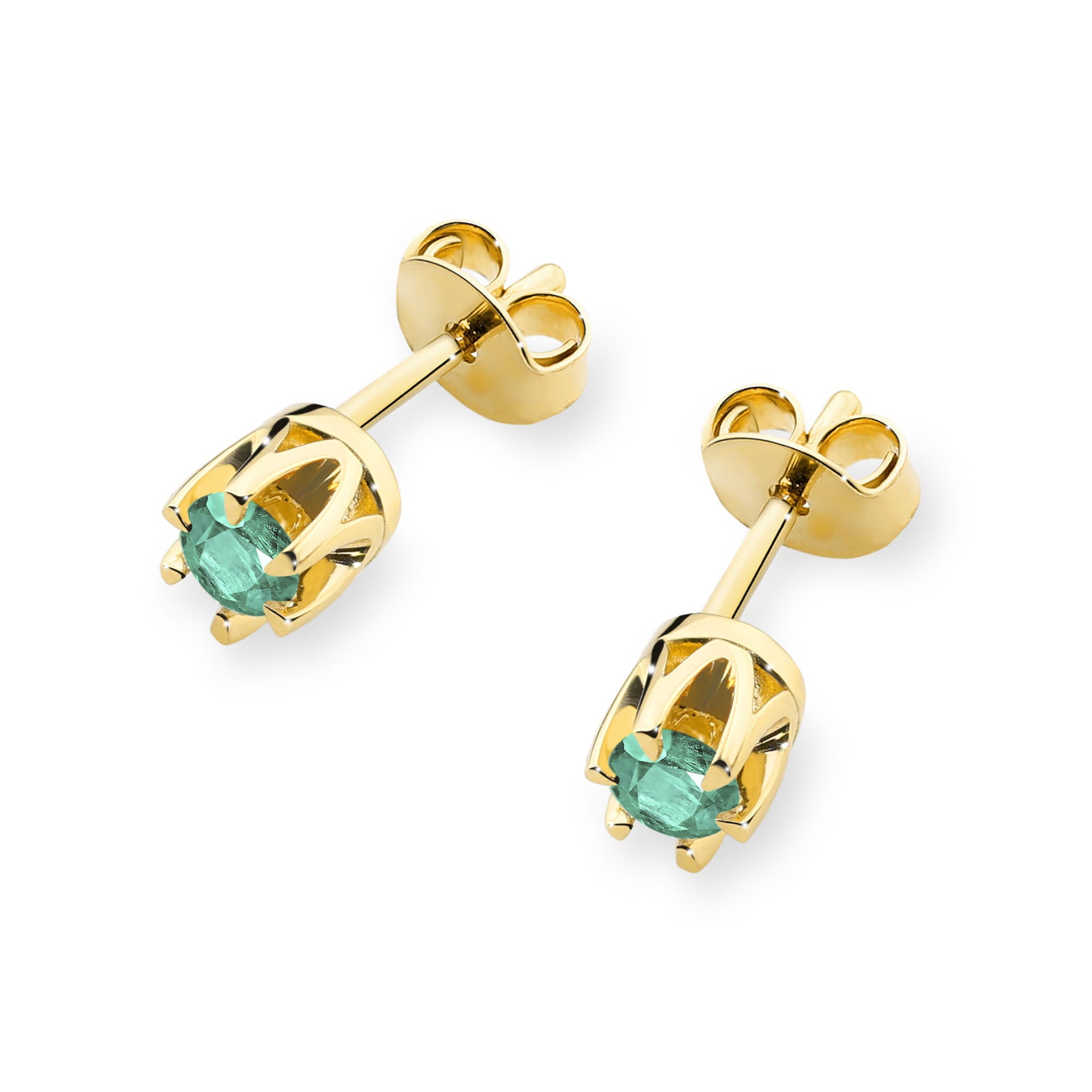 Cercei Aur 14K K0032 Smarald 2 x 0.15ct