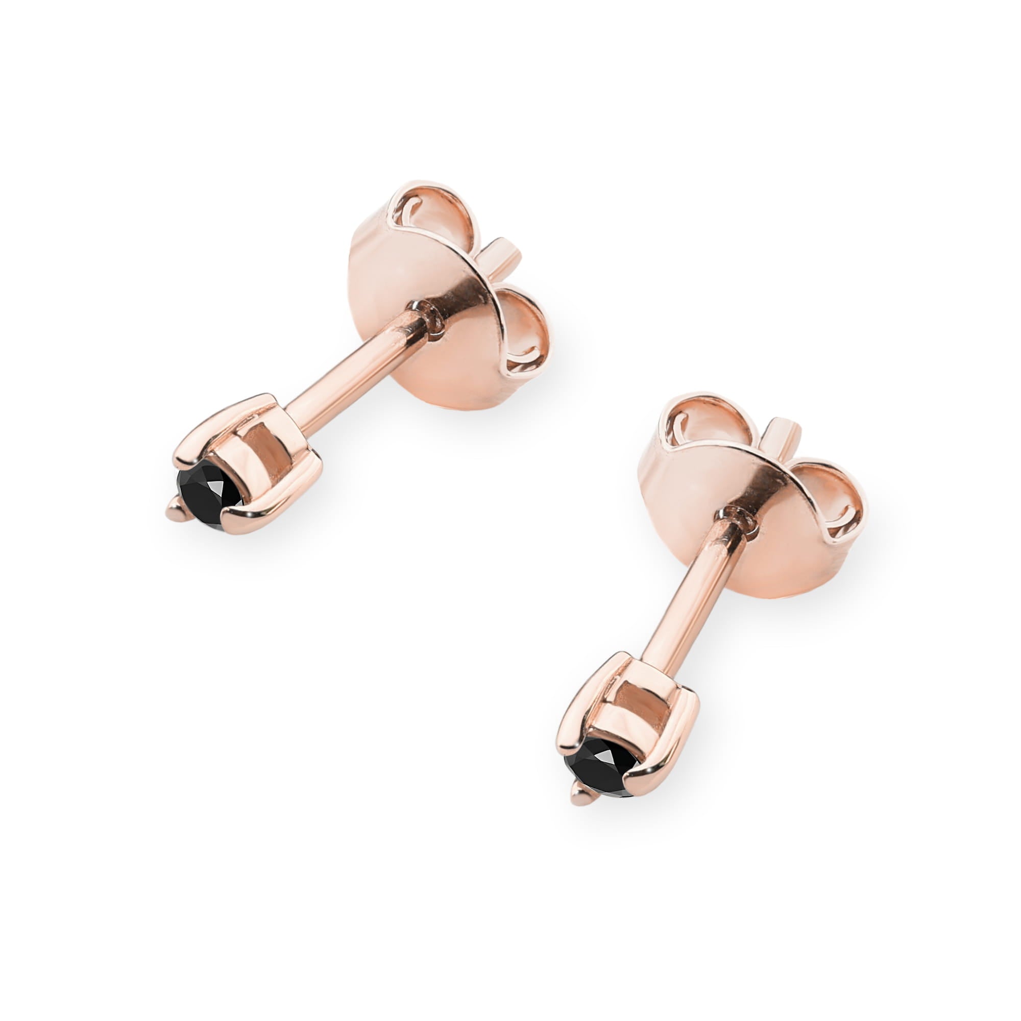 Cercei Diamant Negru Aur 14K K0035