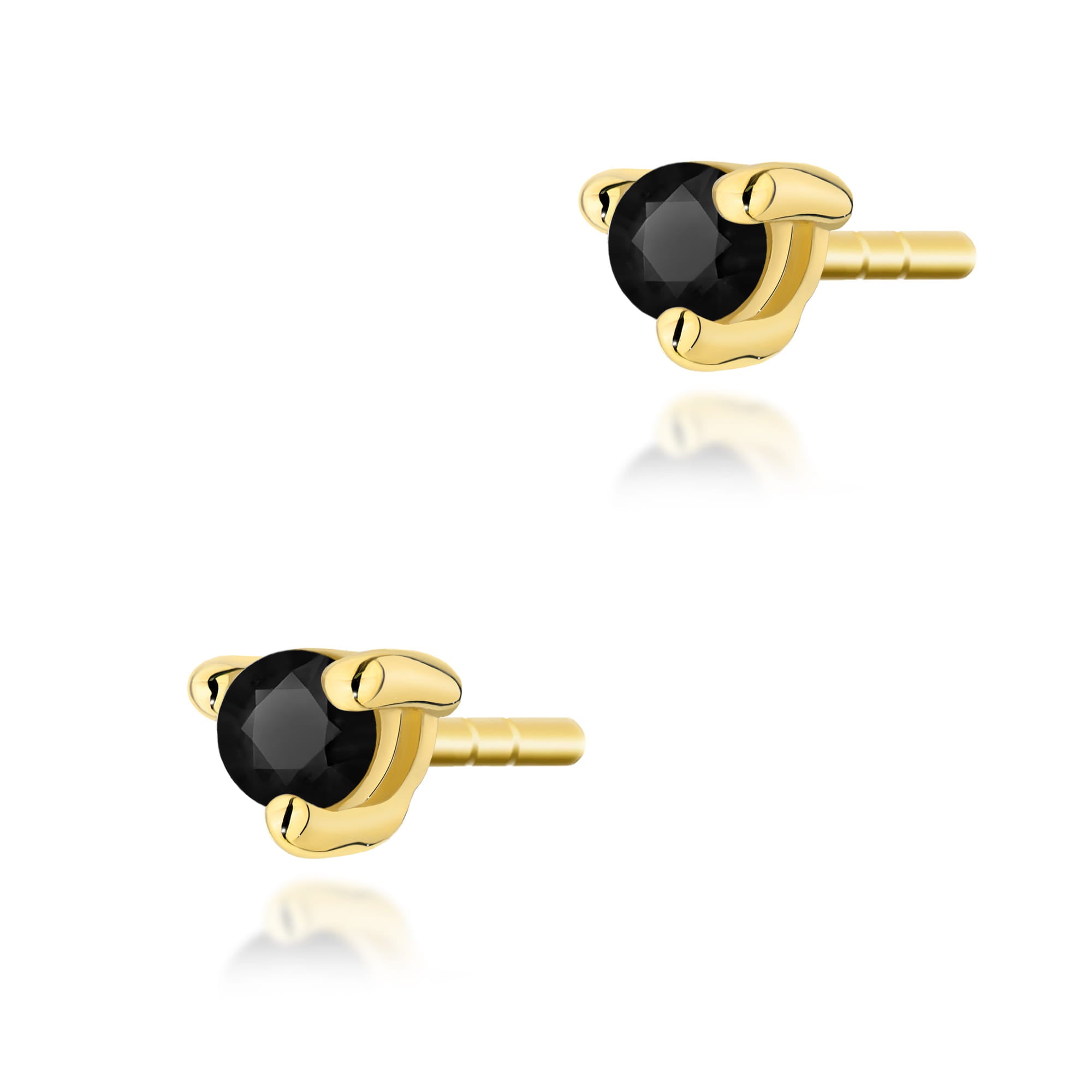 Cercei Diamant Negru Aur 14K K0035