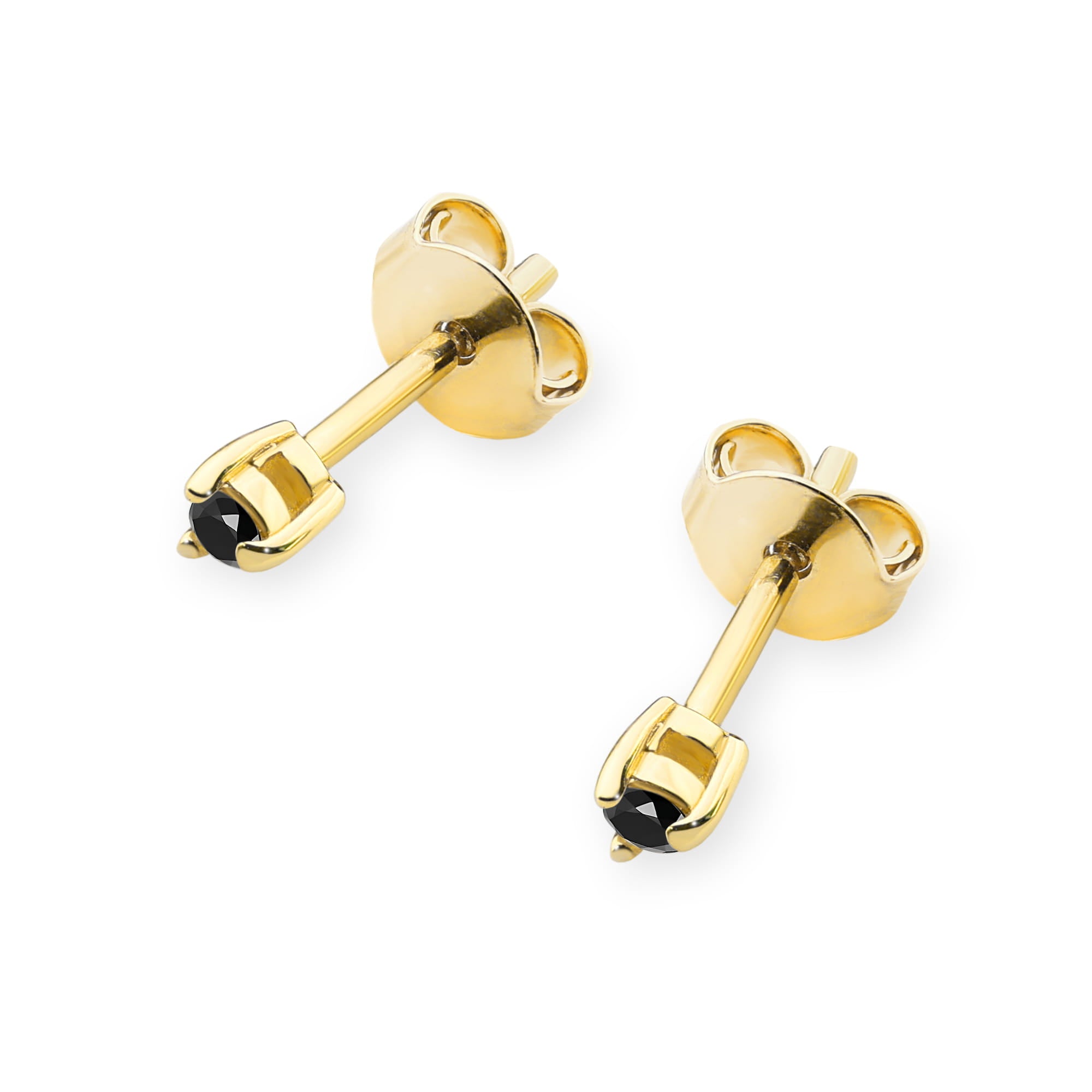 Cercei Diamant Negru Aur 14K K0035