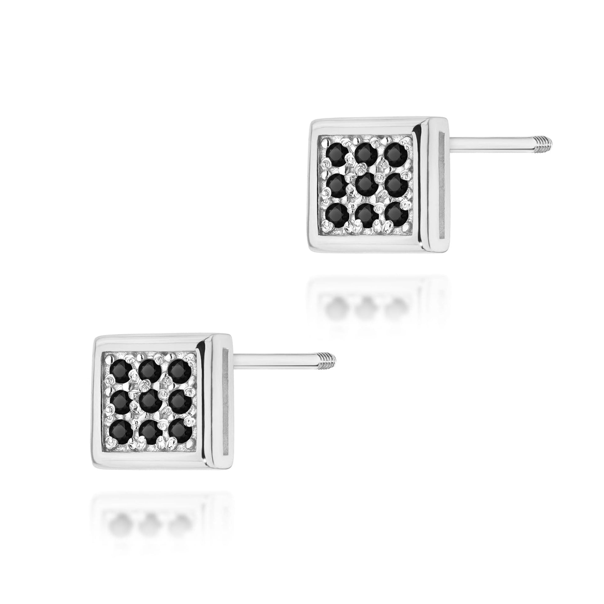 Cercei Aur 14K K0036 Diamante Negre Șurub