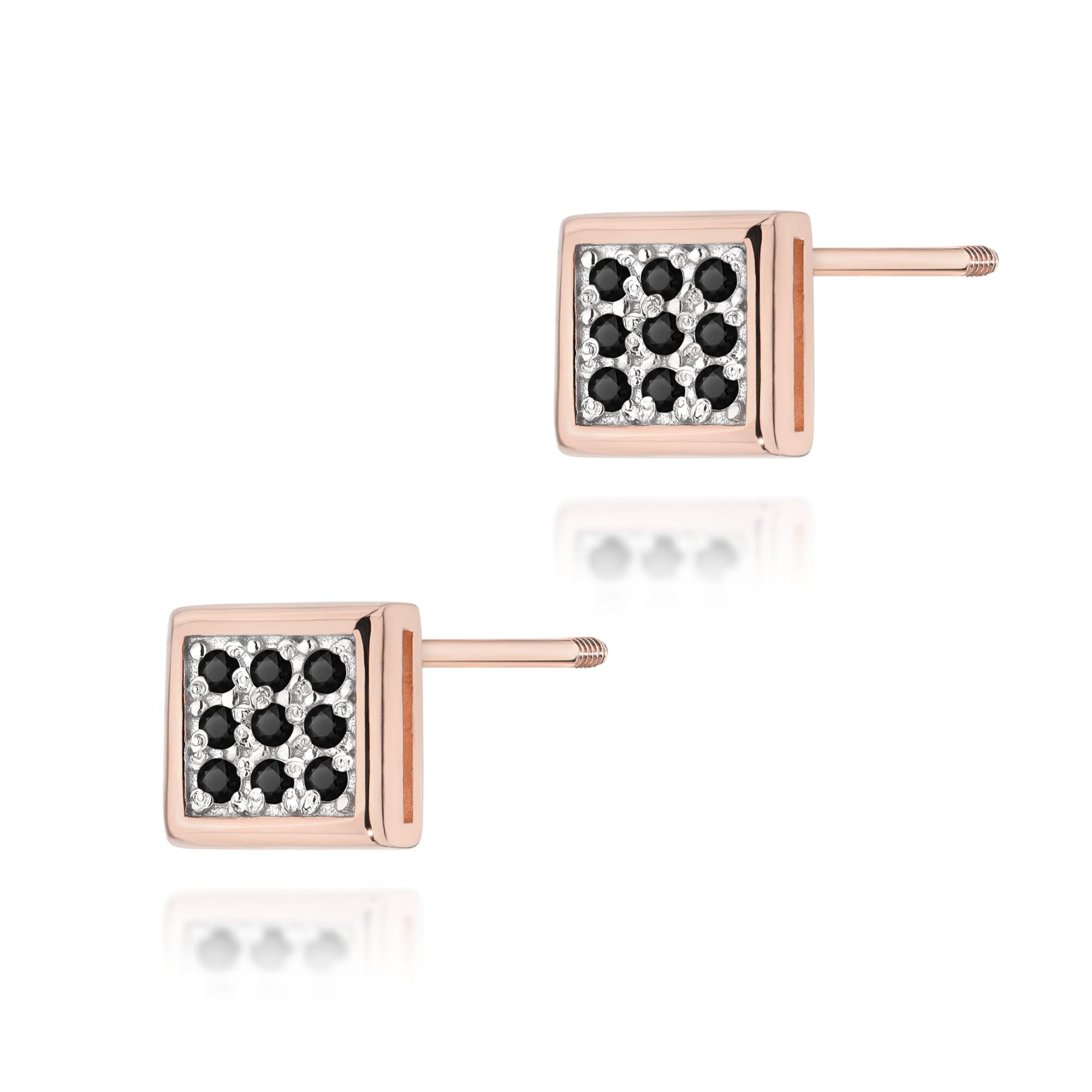 Cercei Aur 14K K0036 Diamante Negre Șurub