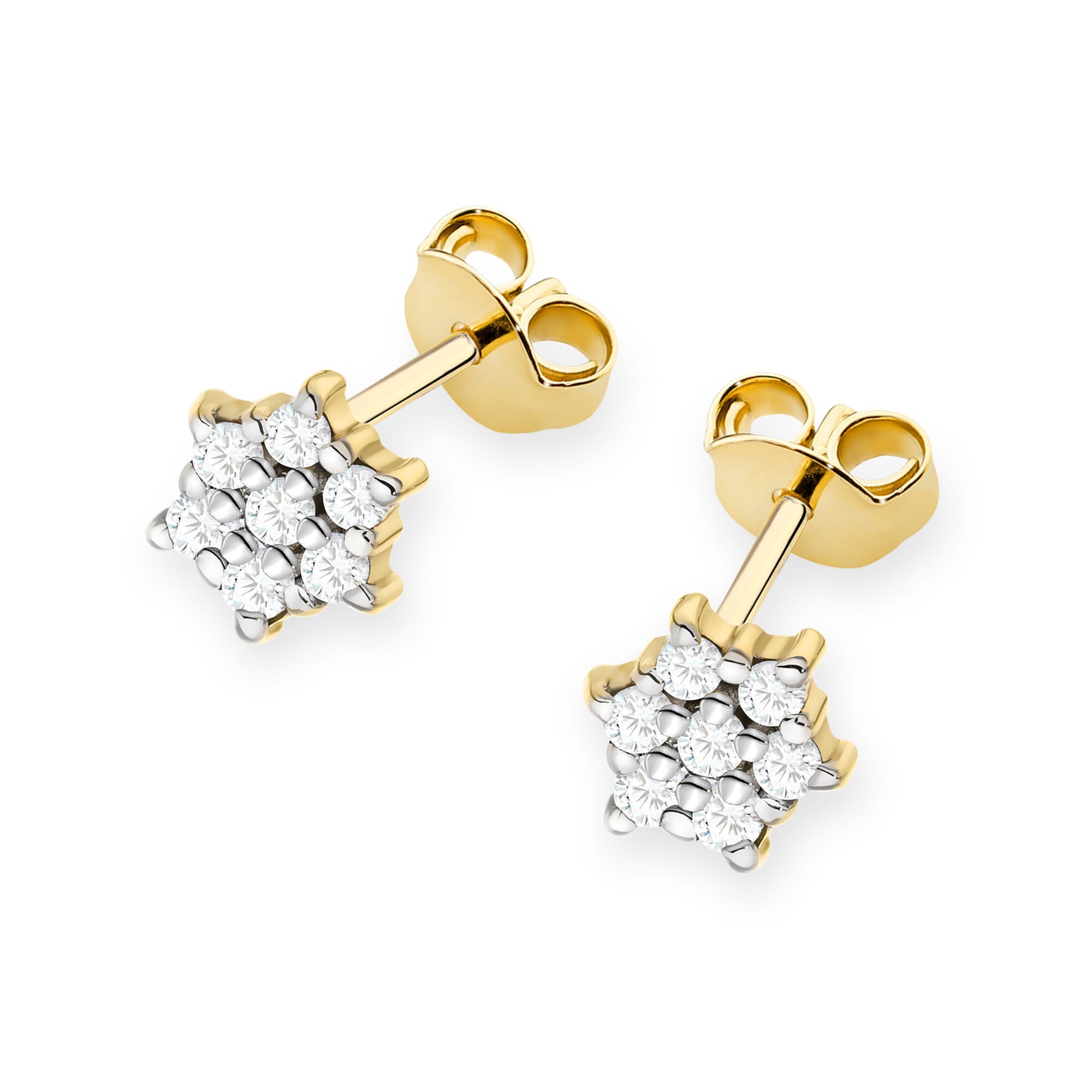 Cercei Aur 14K cu Diamante Naturale 0.12 ct