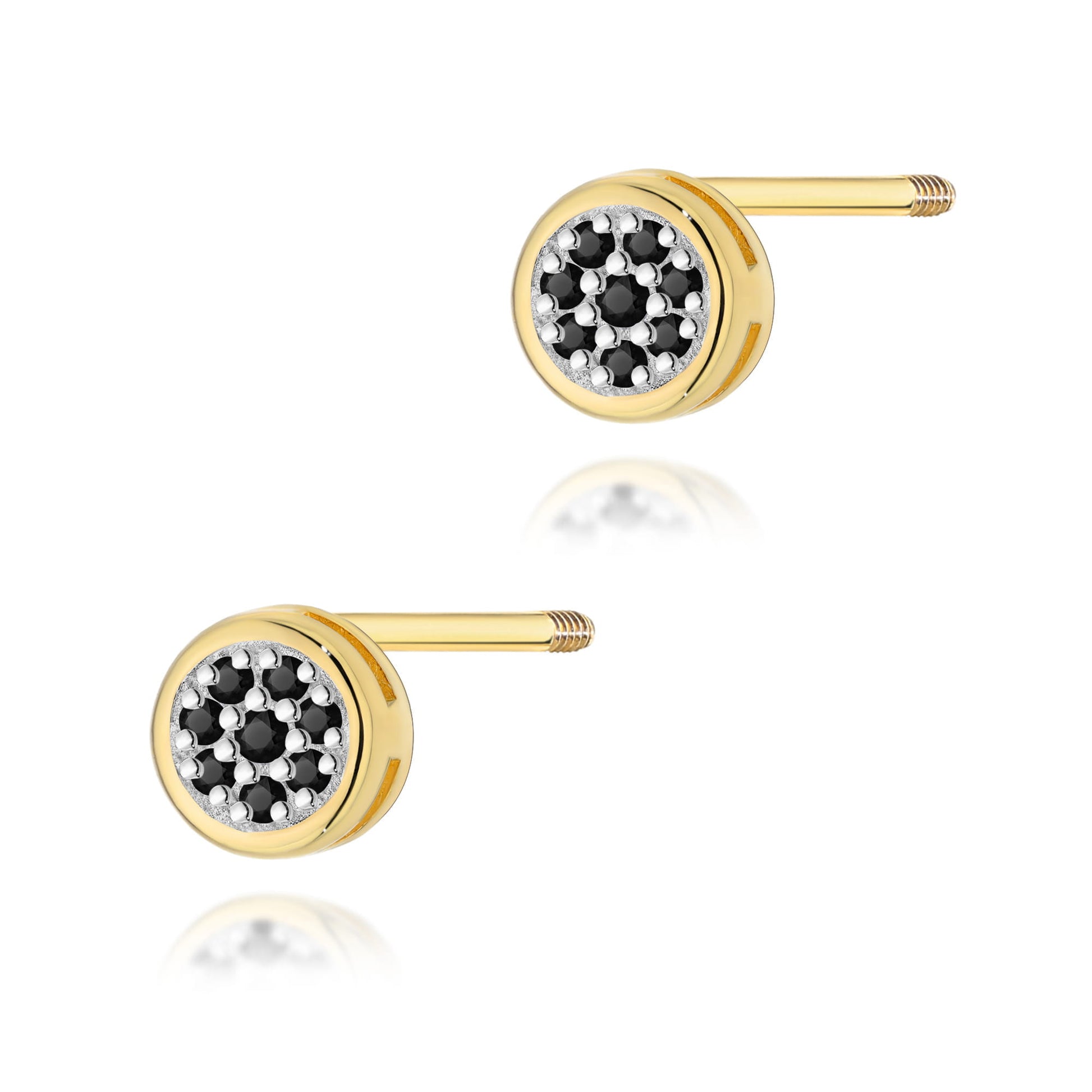 Cercei Aur 14K K0041 Diamante Negre 0.08ct