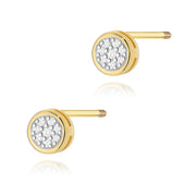 Cercei Aur 14K cu Diamante Naturale 0.08 ct Filet cu Protectie