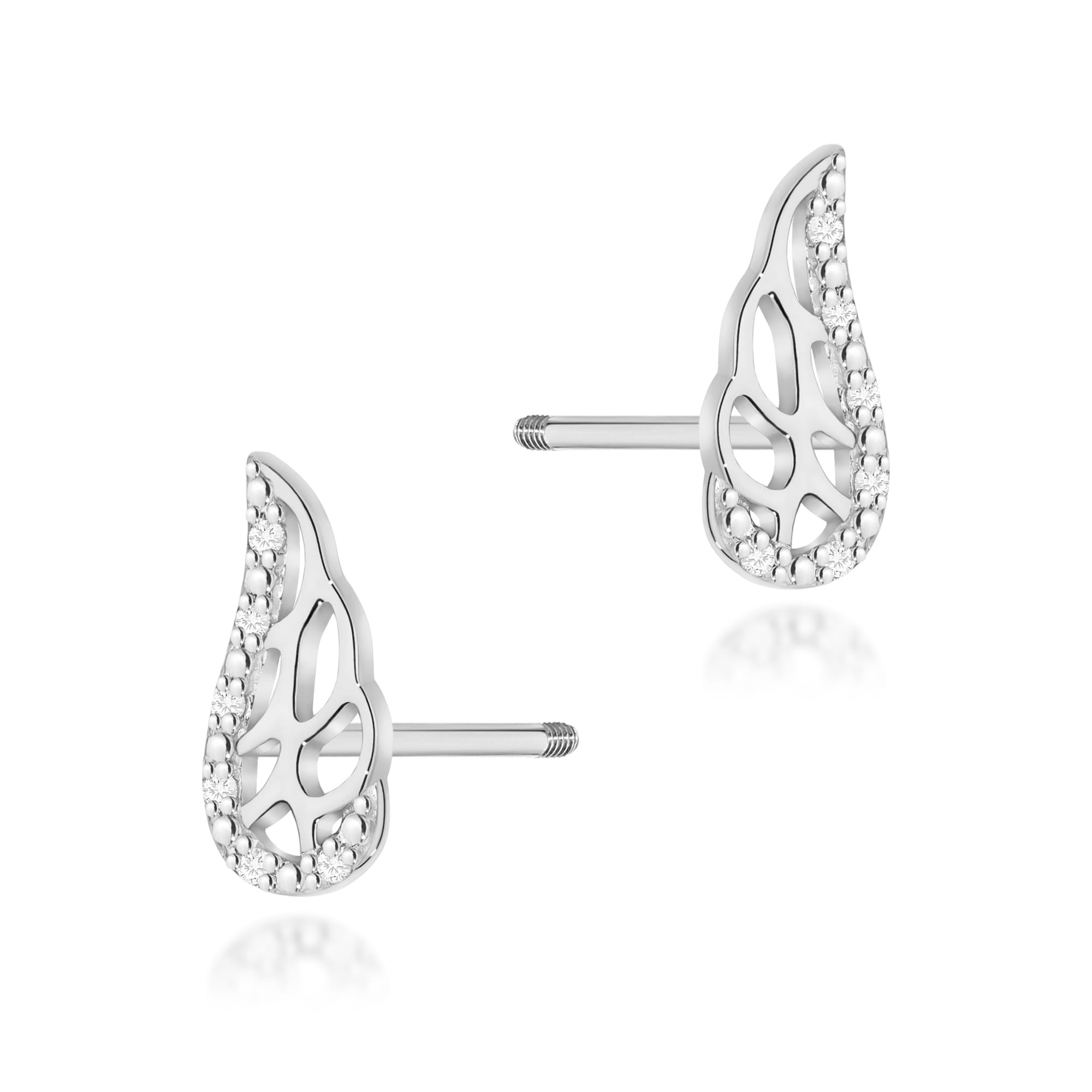 Cercei Aur 14K cu Diamante Naturale 0.06 ct