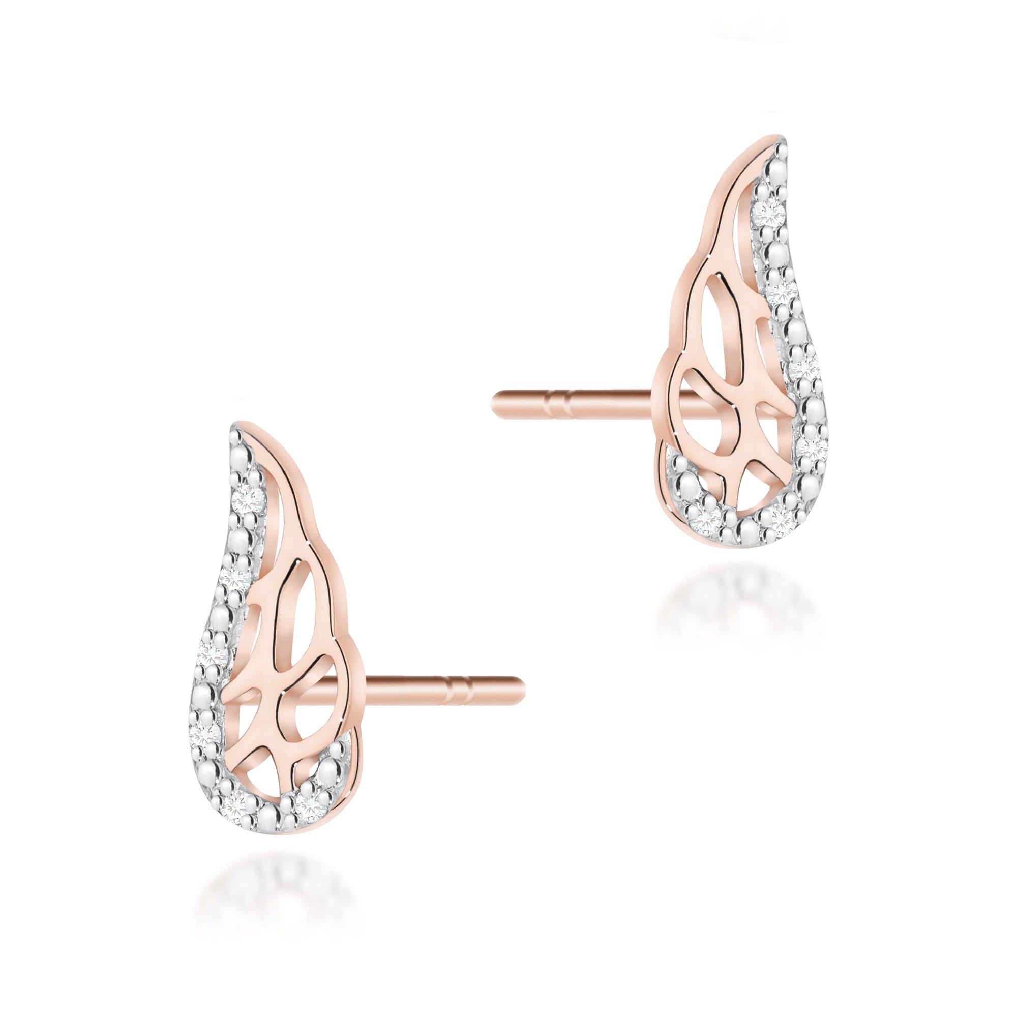 Cercei Aur 14K cu Diamante Naturale 0.06 ct